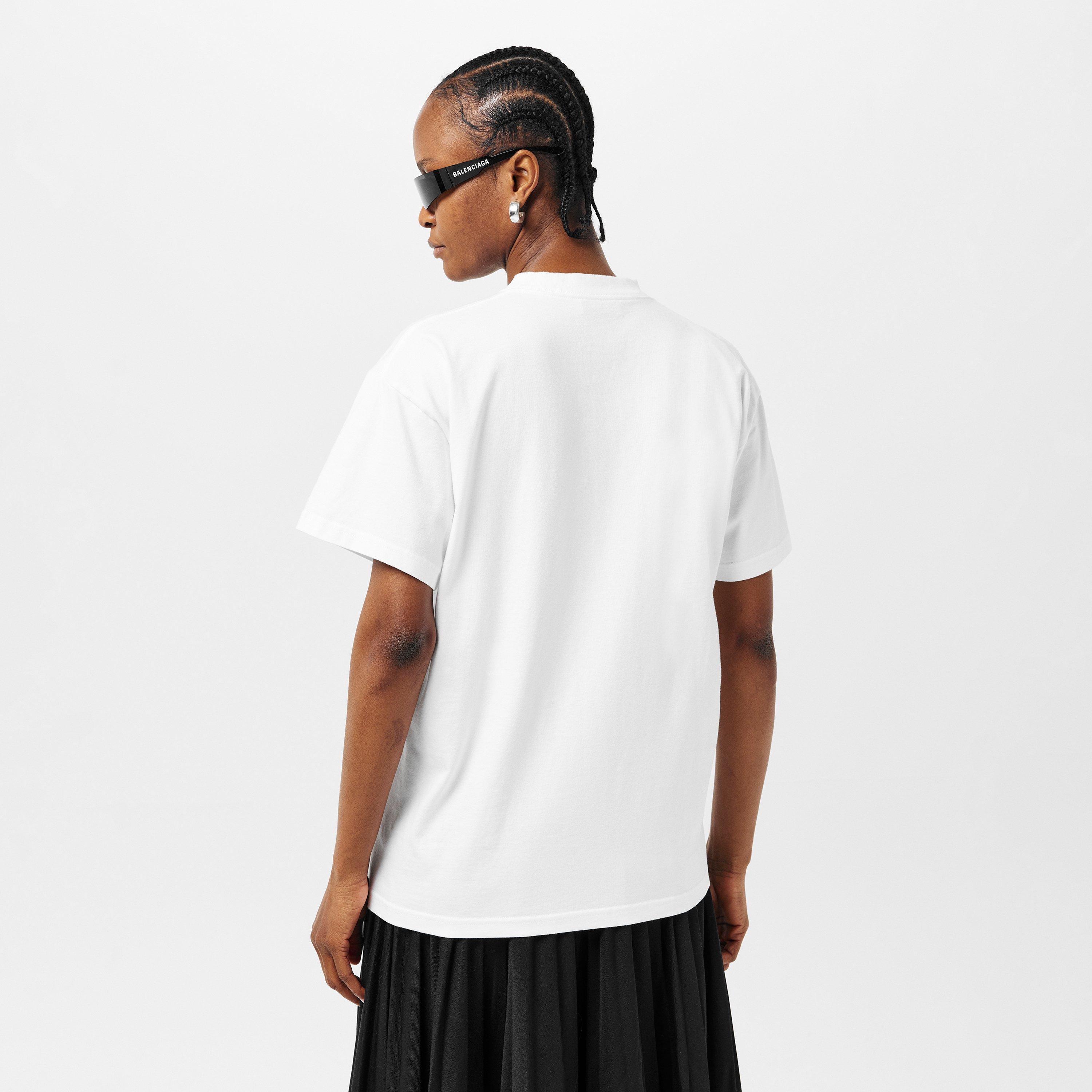 White/ Green - Balenciaga - Women's Regular Fit T-Shirt - 4