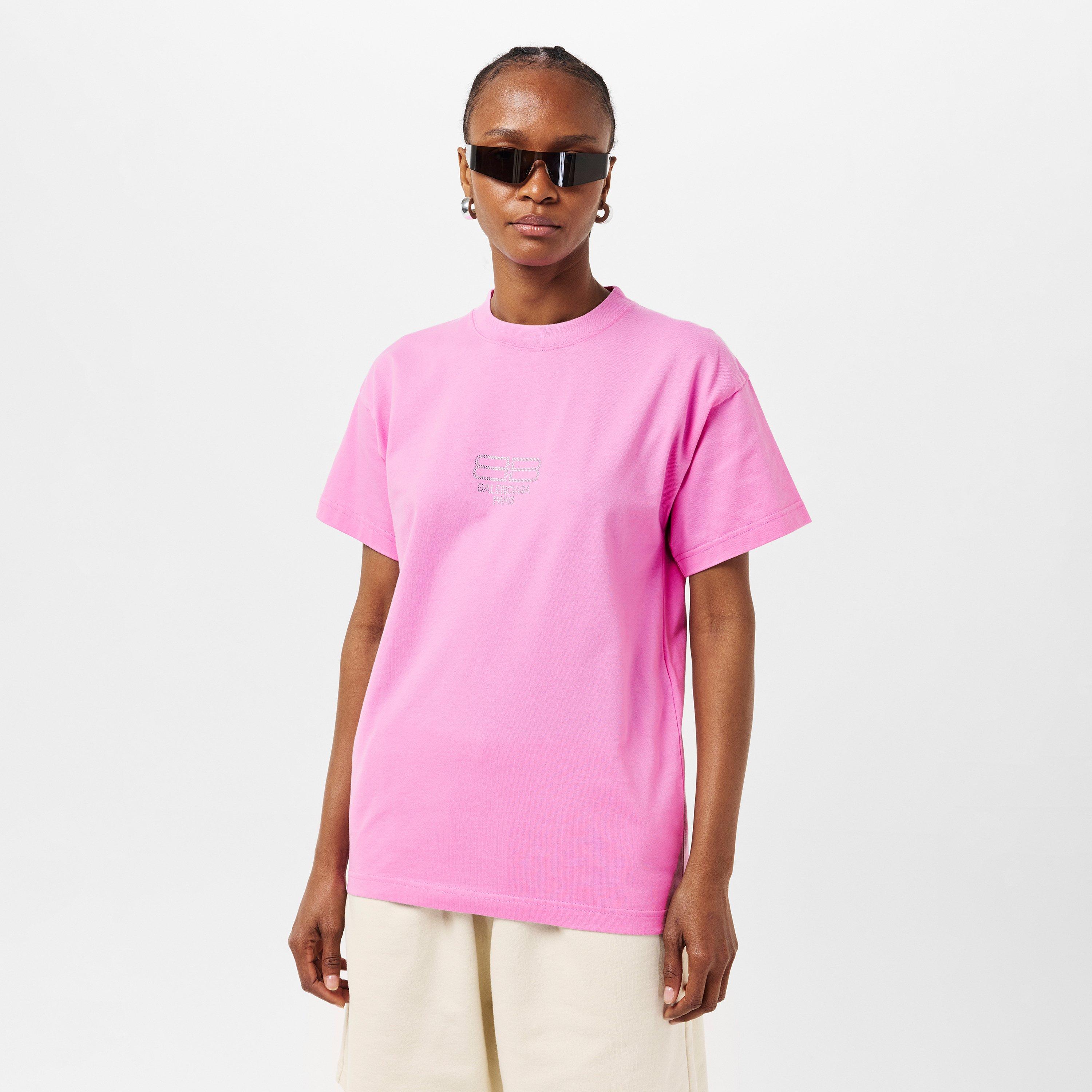 Pink/Silver - Balenciaga - Women's Regular Fit T-Shirt - 3