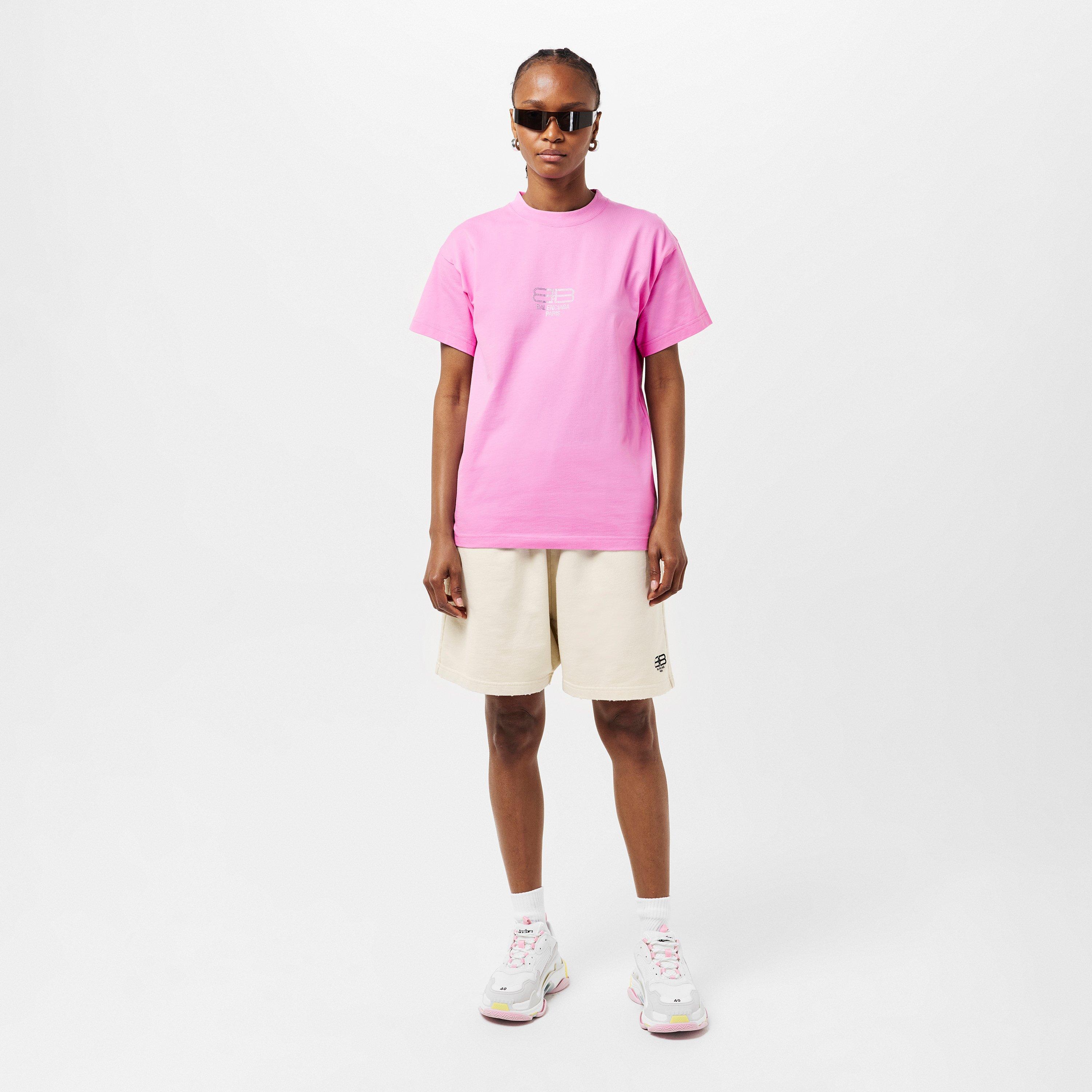 Pink/Silver - Balenciaga - Women's Regular Fit T-Shirt - 6