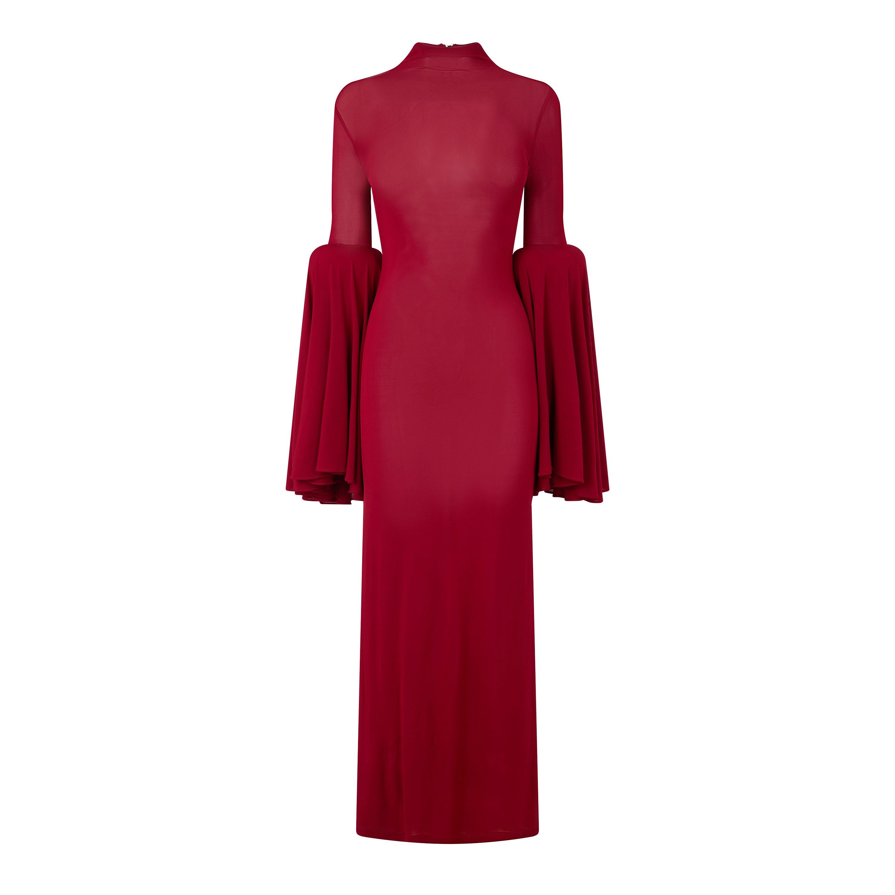Burgundy - Jean Paul Gaultier - JPG Dress with Gathe Ld64 - 1