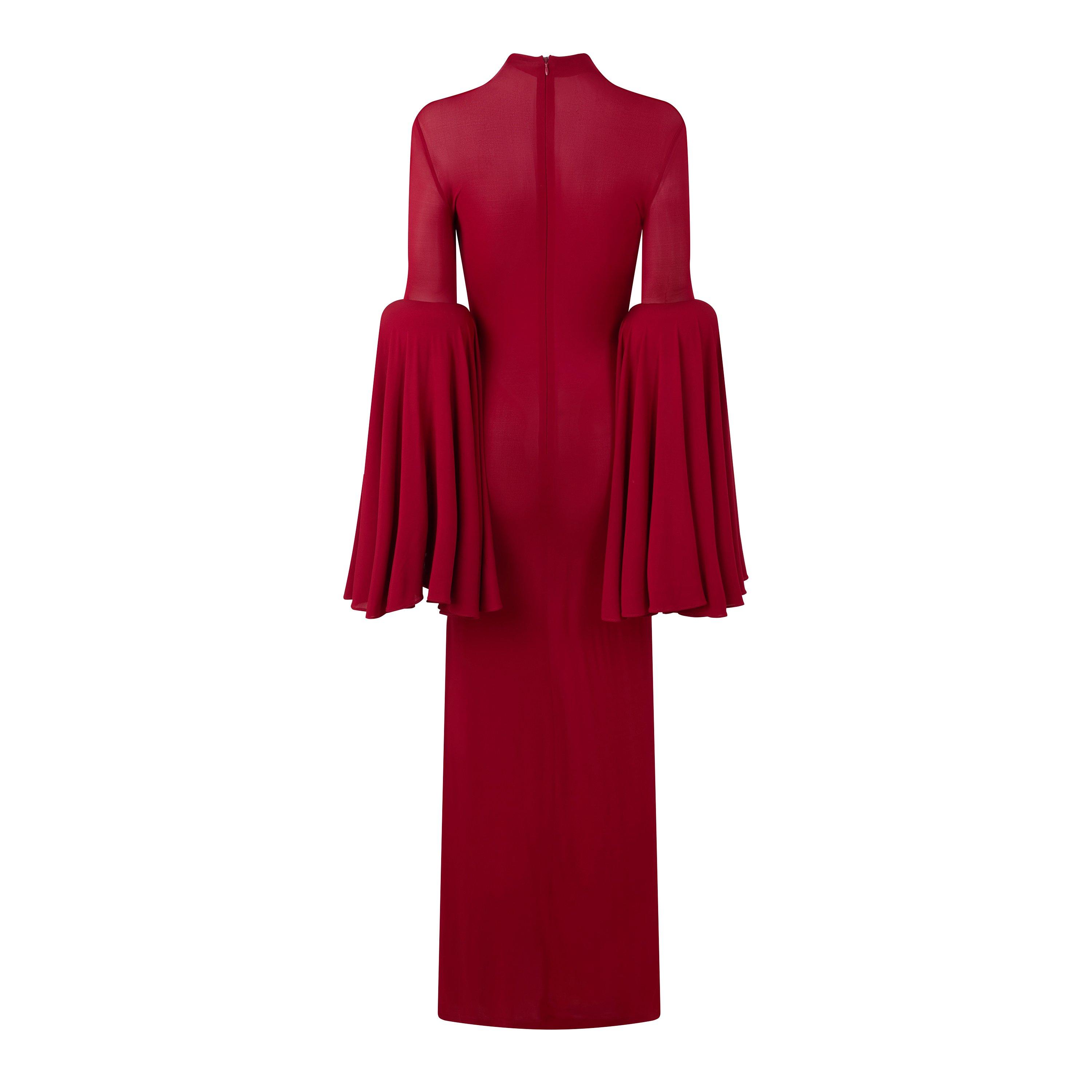 Burgundy - Jean Paul Gaultier - JPG Dress with Gathe Ld64 - 2