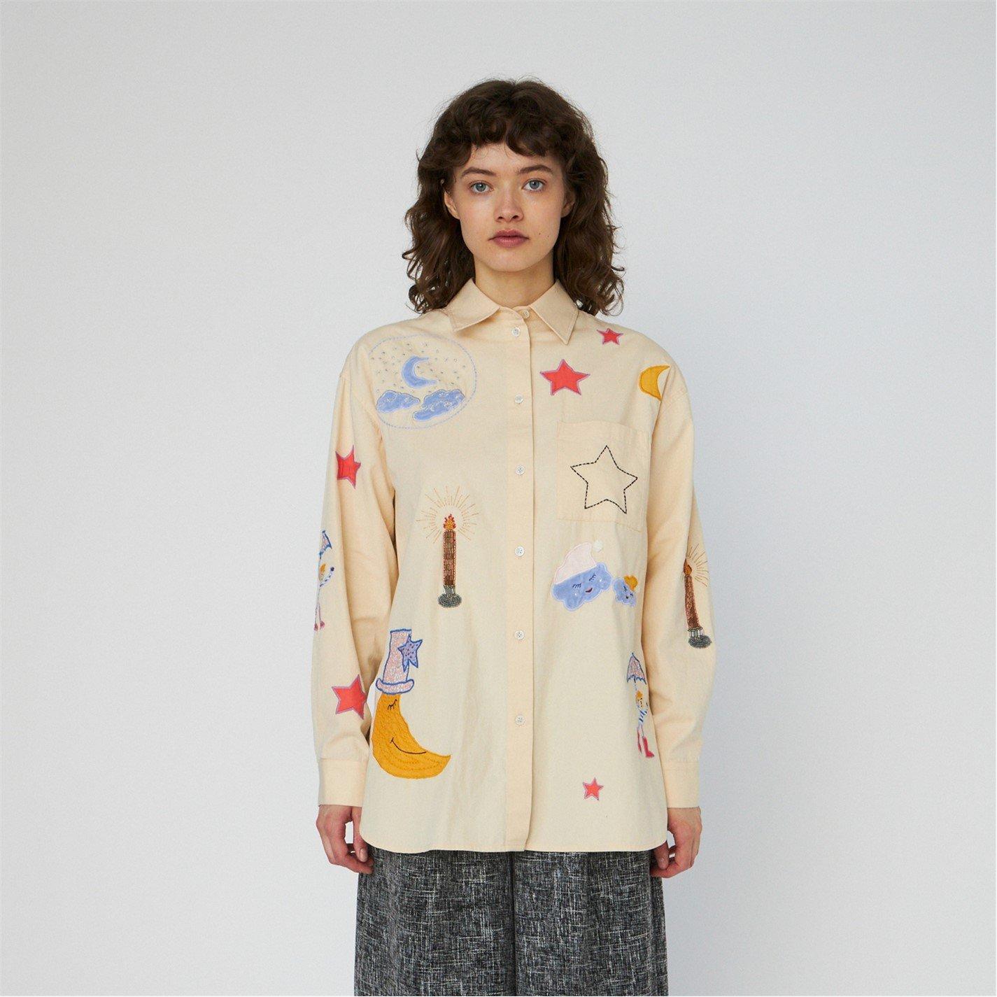 053 Crème - Stella Nova - Stella Nova Bead Embellished Shirt - Creme Brulee - 4