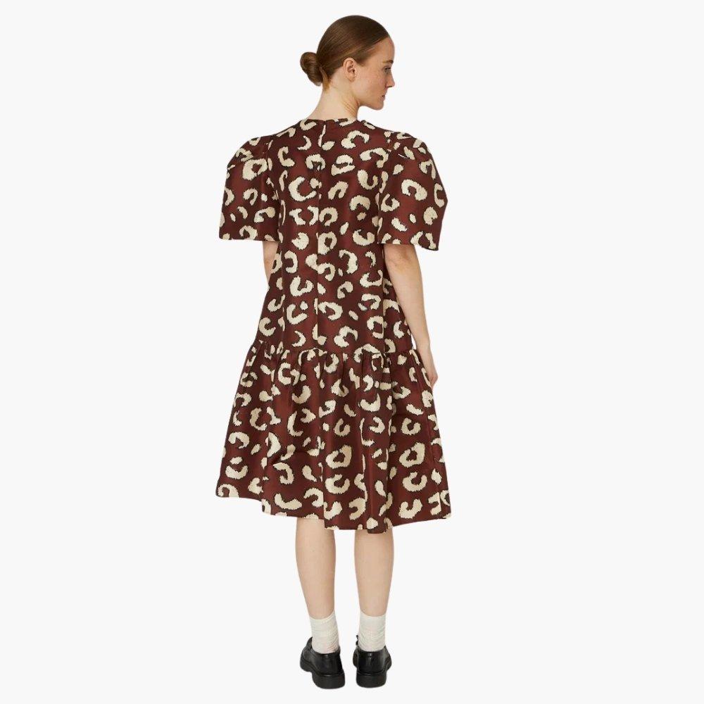 081 Leopard - Stella Nova - Stella Nova Crisp Midi Dress with Bow - Leopard - 3