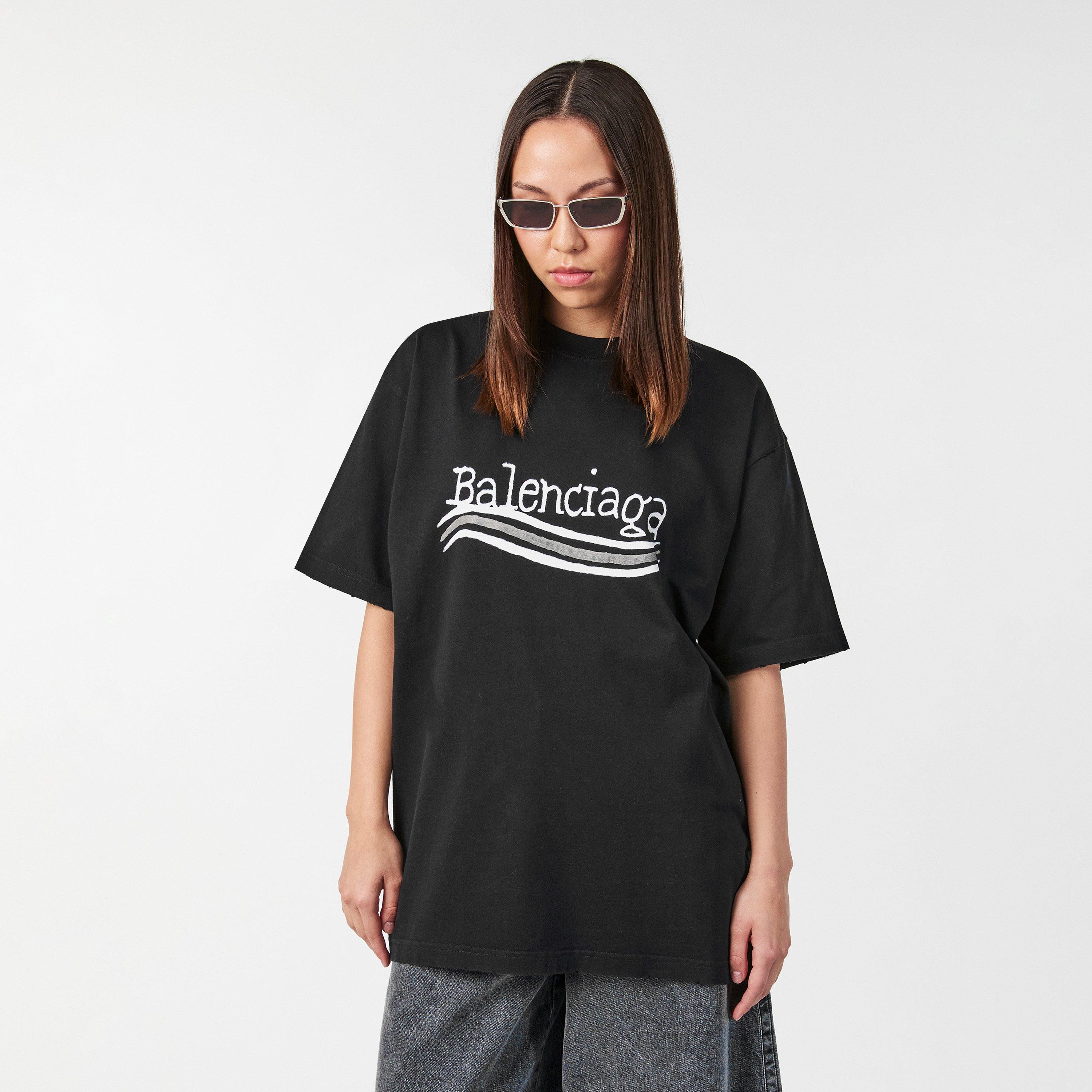 Black/Slvr/Wht - Balenciaga - Political Campaign T-Shirt - 3