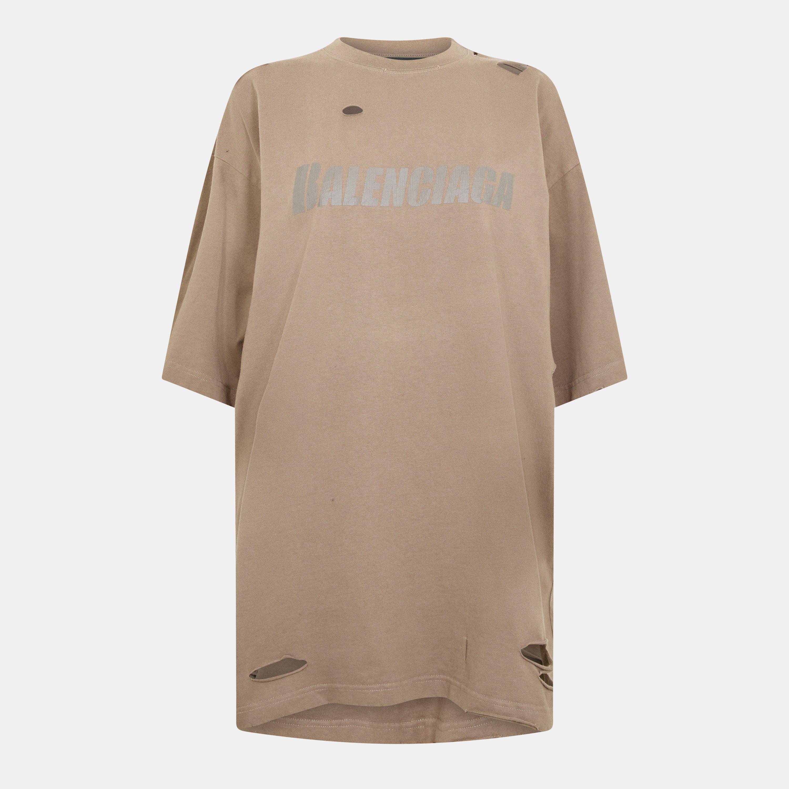 Taupe - Balenciaga - Women's Regular Fit T-Shirt - 1