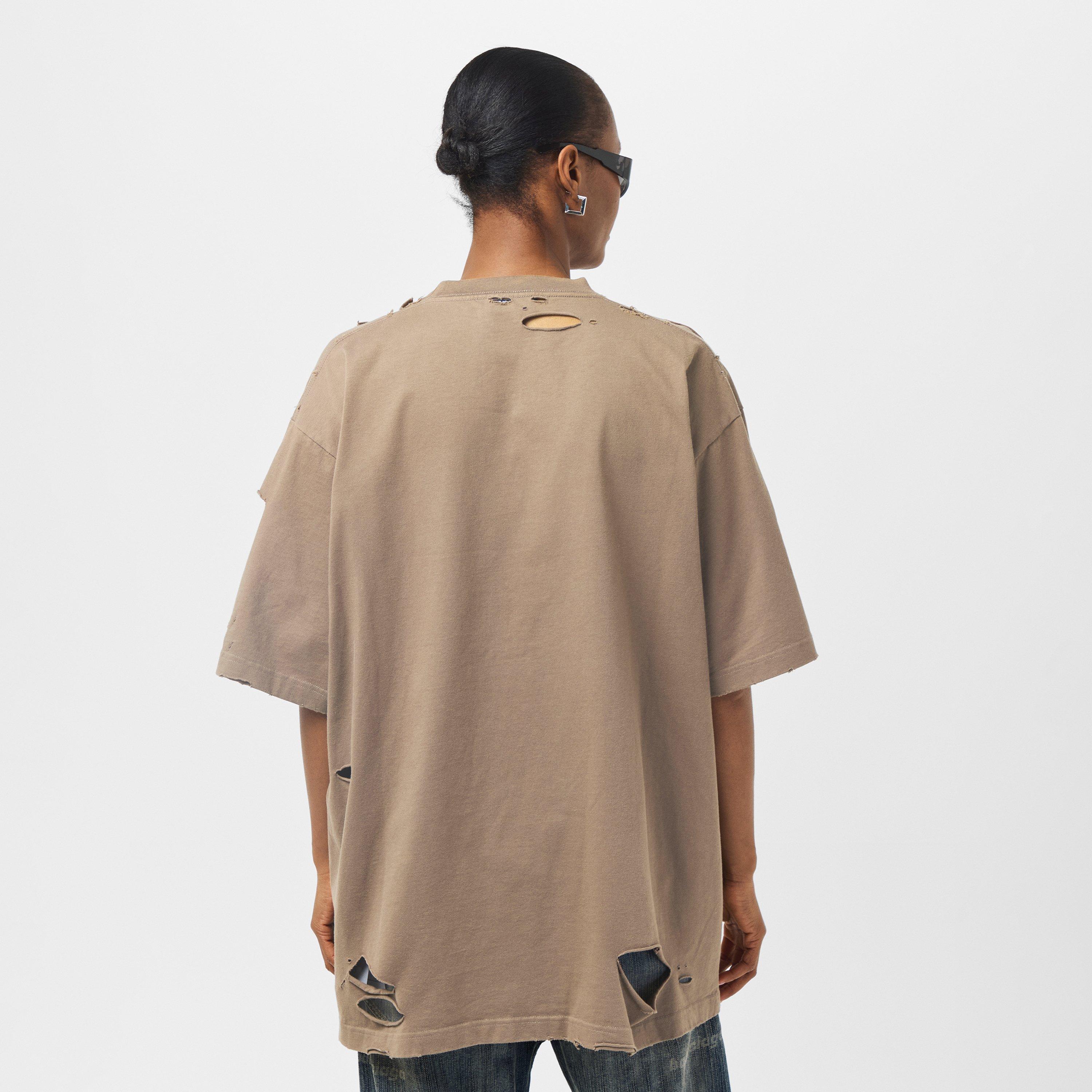 Taupe - Balenciaga - Women's Regular Fit T-Shirt - 4