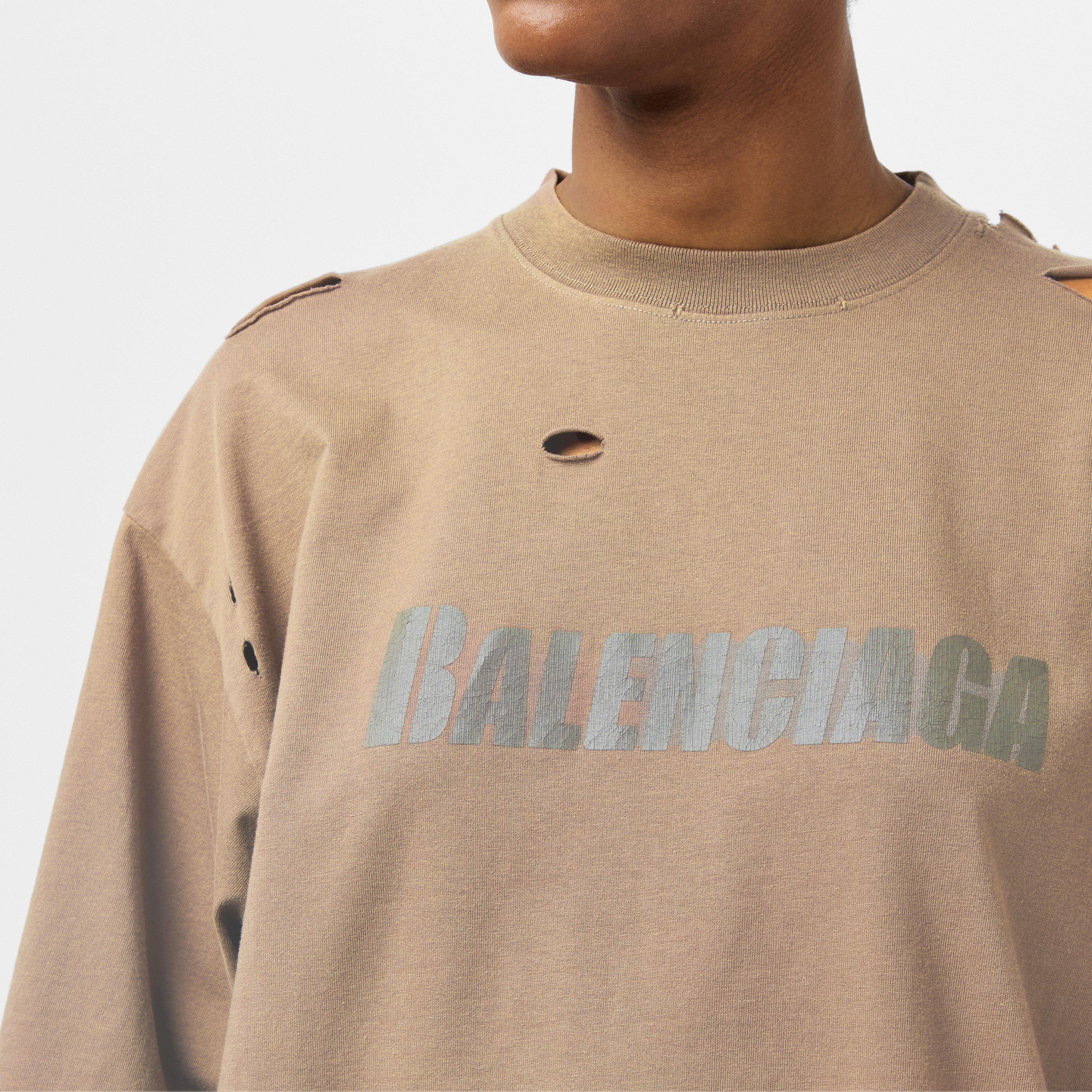 Taupe - Balenciaga - Women's Regular Fit T-Shirt - 5