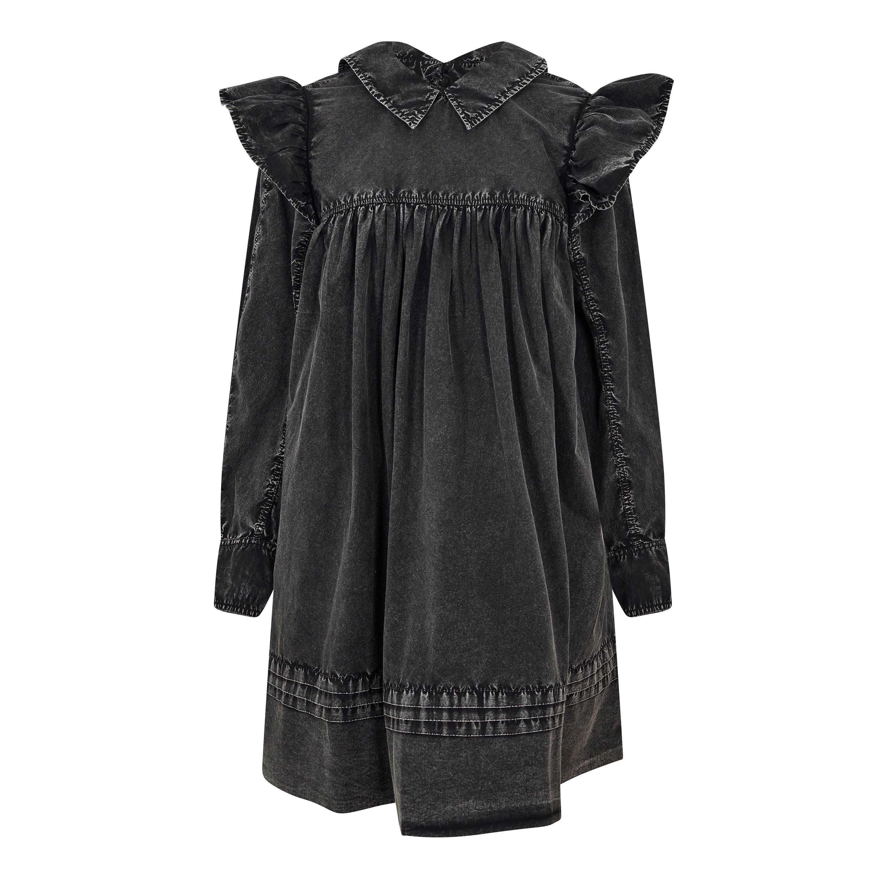 Black - Ganni - Ganni Frill Dress Ld61 - 1