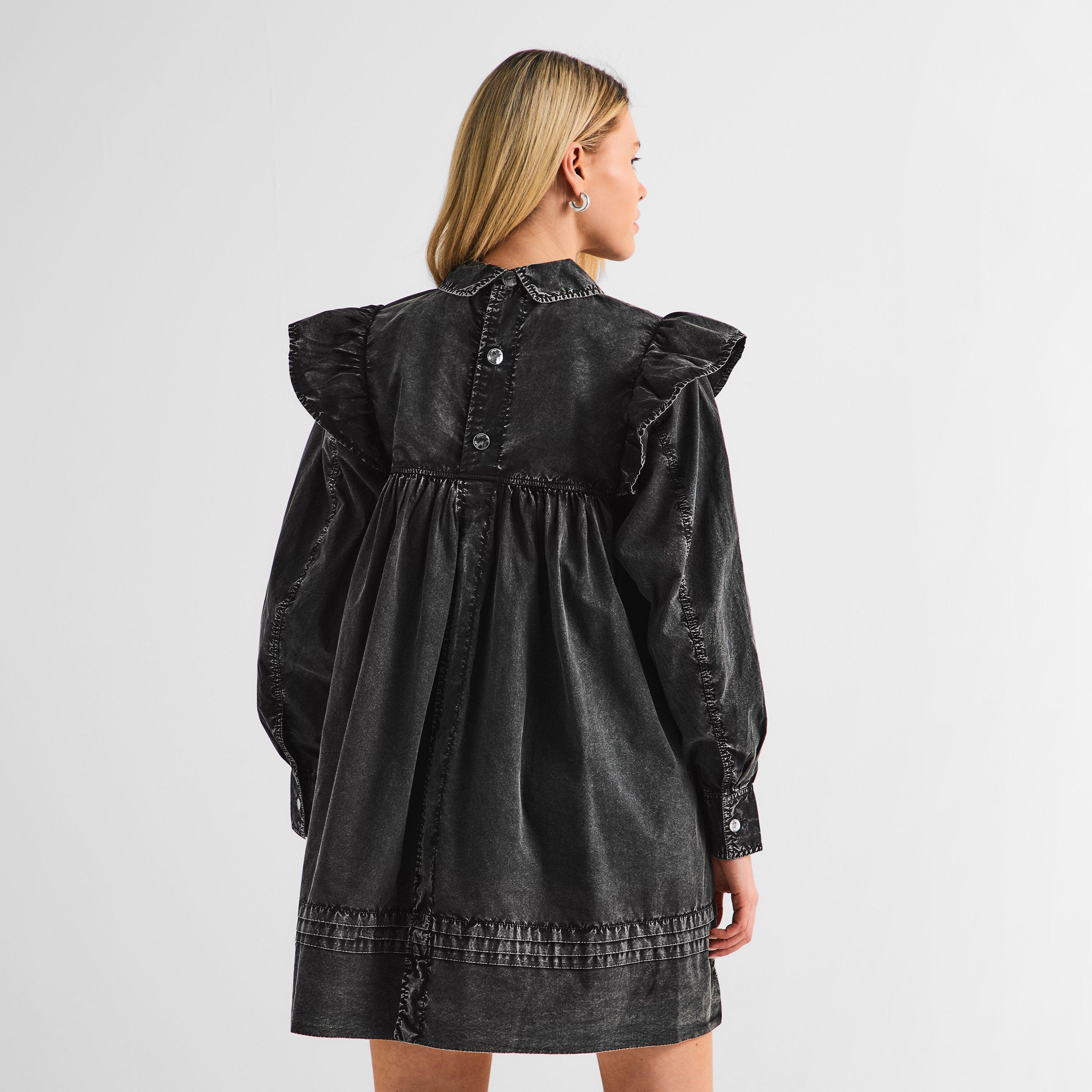 Black - Ganni - Women's Smock Dress - 4