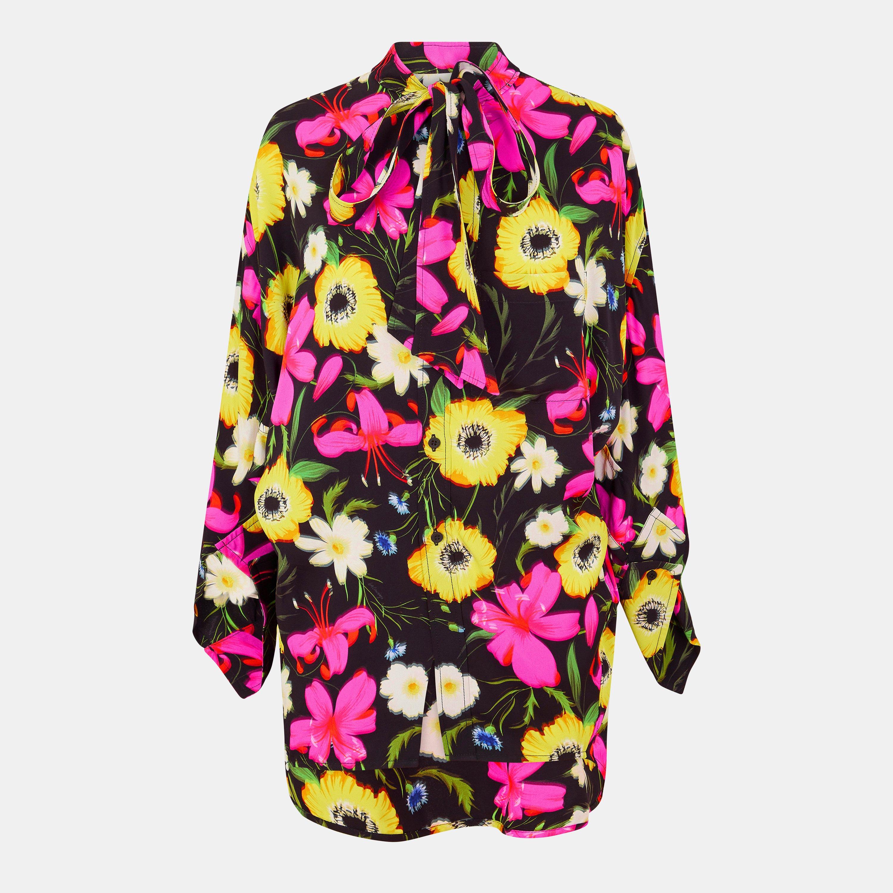 Black/Red - Balenciaga - Women's Oxford Shirt - Short-Sleeve - 1