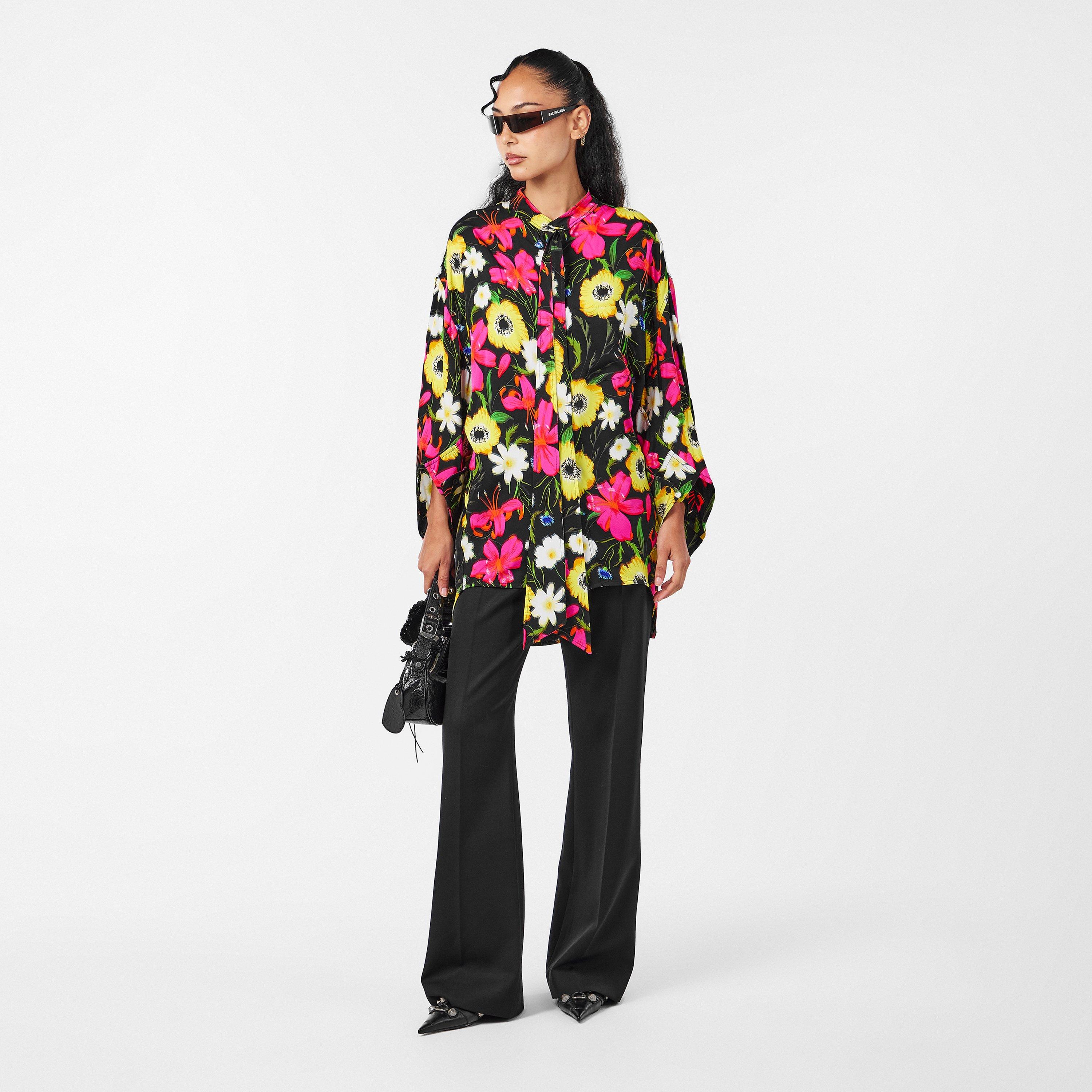 Black/Red - Balenciaga - Women's Oxford Shirt - Short-Sleeve - 6