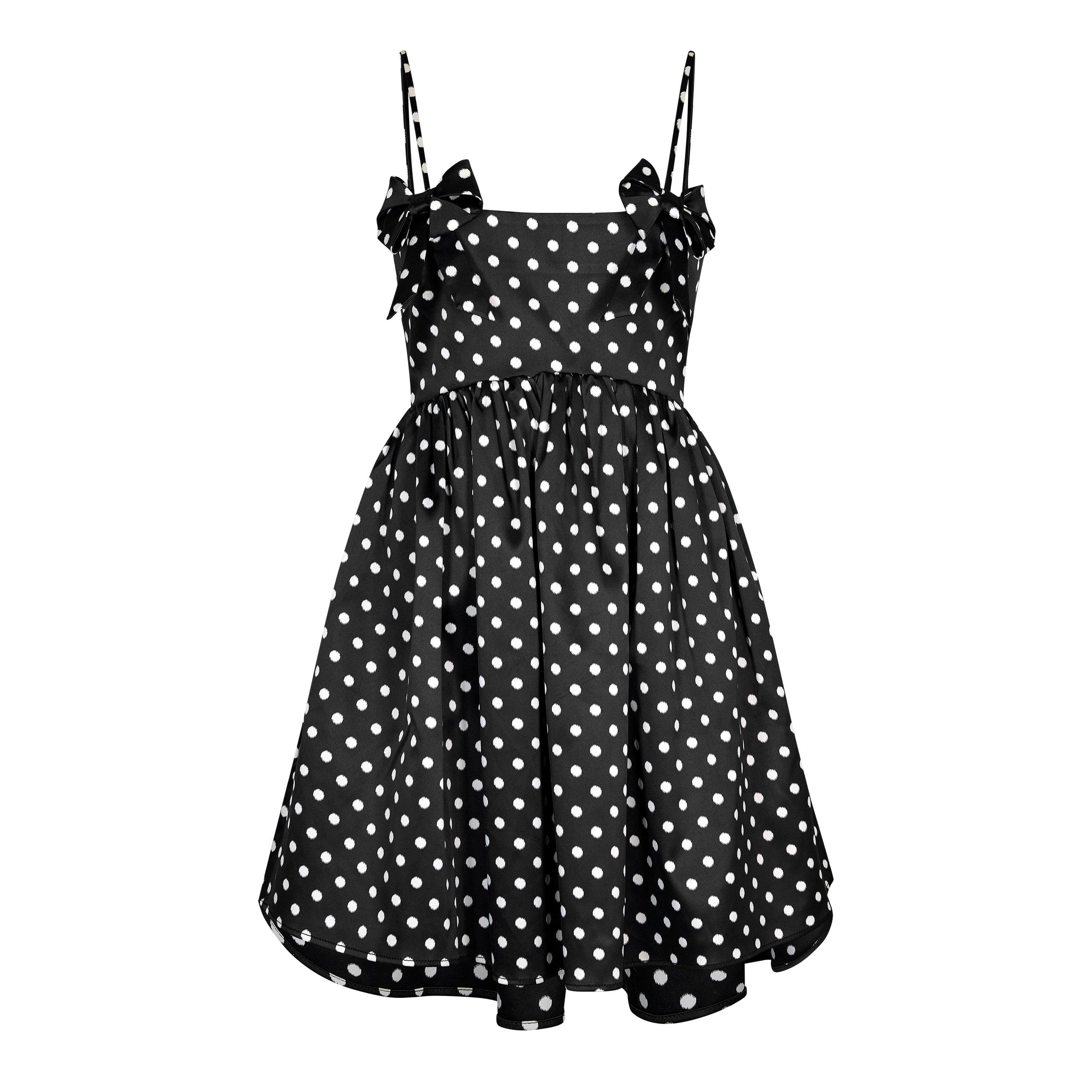 Ganni Womens Polka Dot Mini Dress - Black - Size 8 (34)