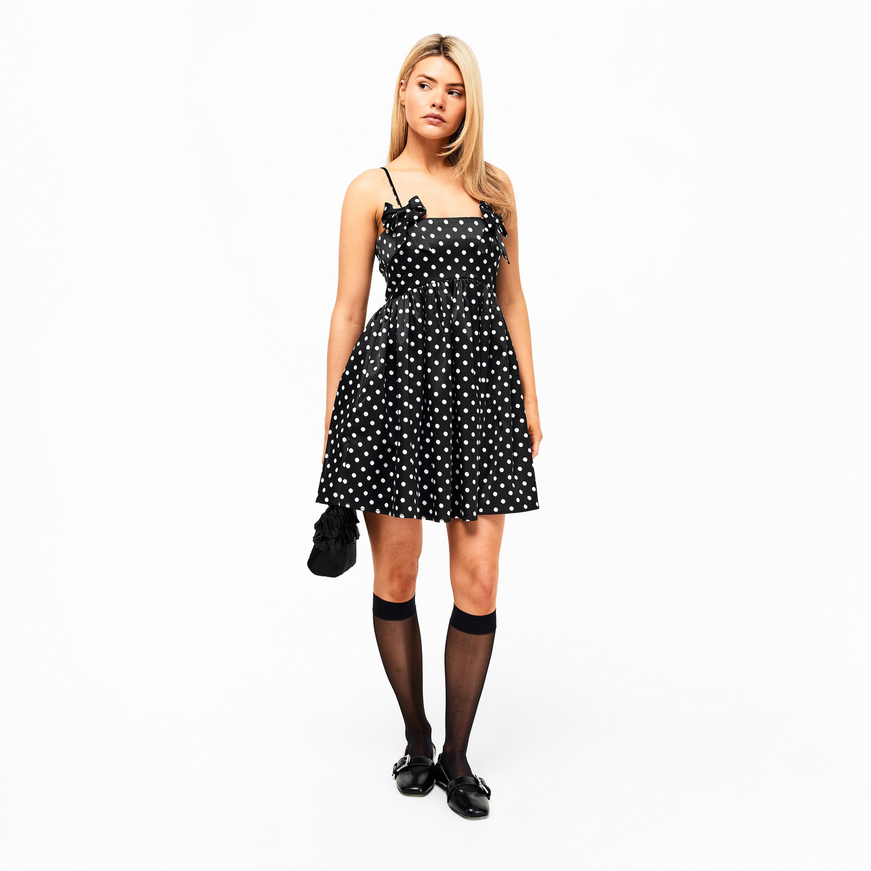 Black - Ganni - Women's Polka Dot Smock Dress - 6