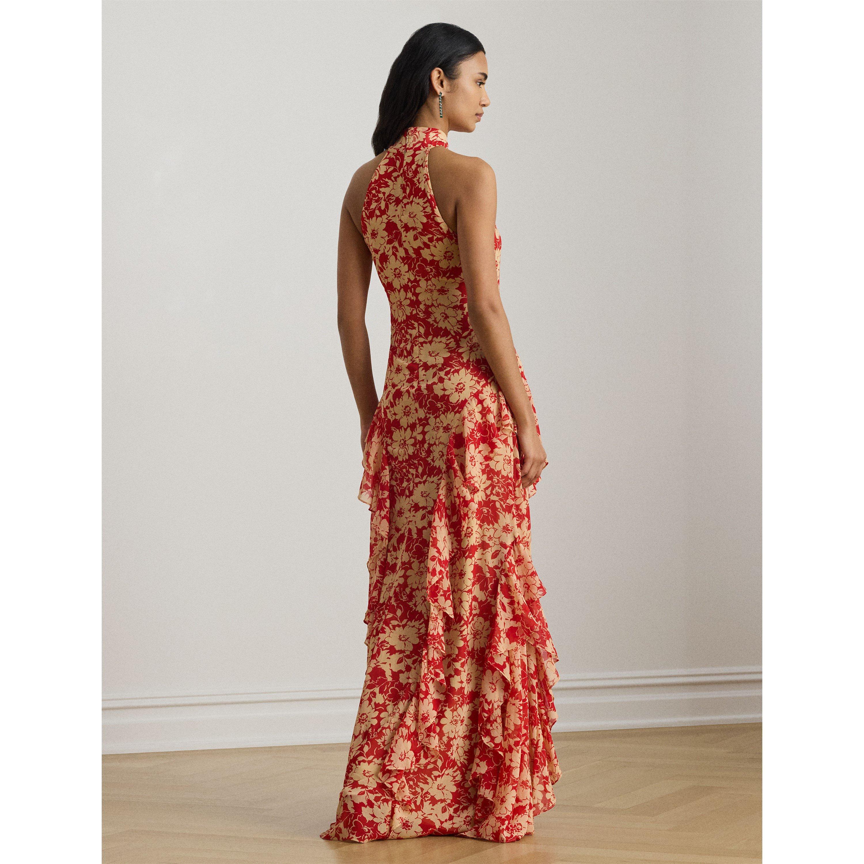 RED/TAN - Lauren by Ralph Lauren - Women's Ball Gown - 3