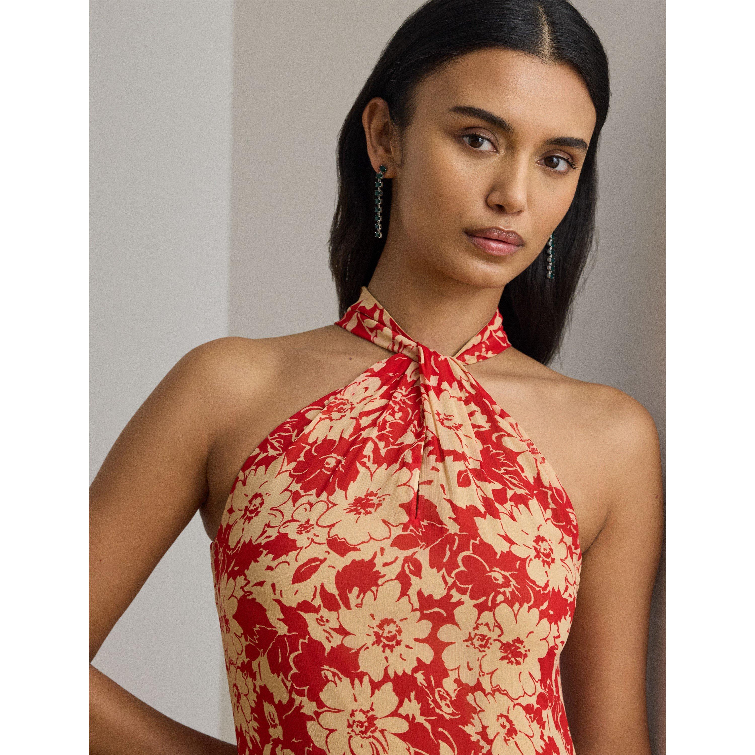 RED/TAN - Lauren by Ralph Lauren - Women's Ball Gown - 4