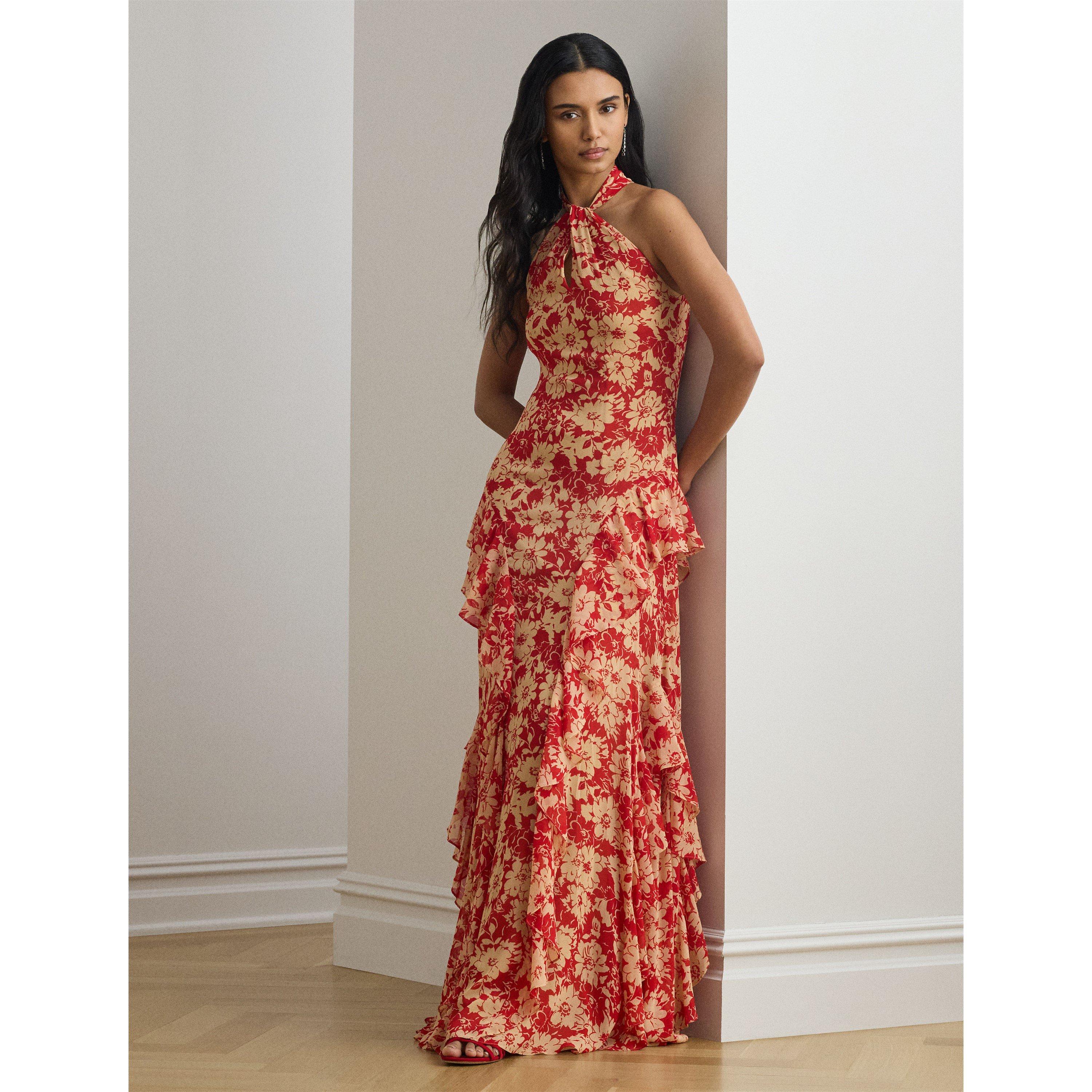 RED/TAN - Lauren by Ralph Lauren - Women's Ball Gown - 5