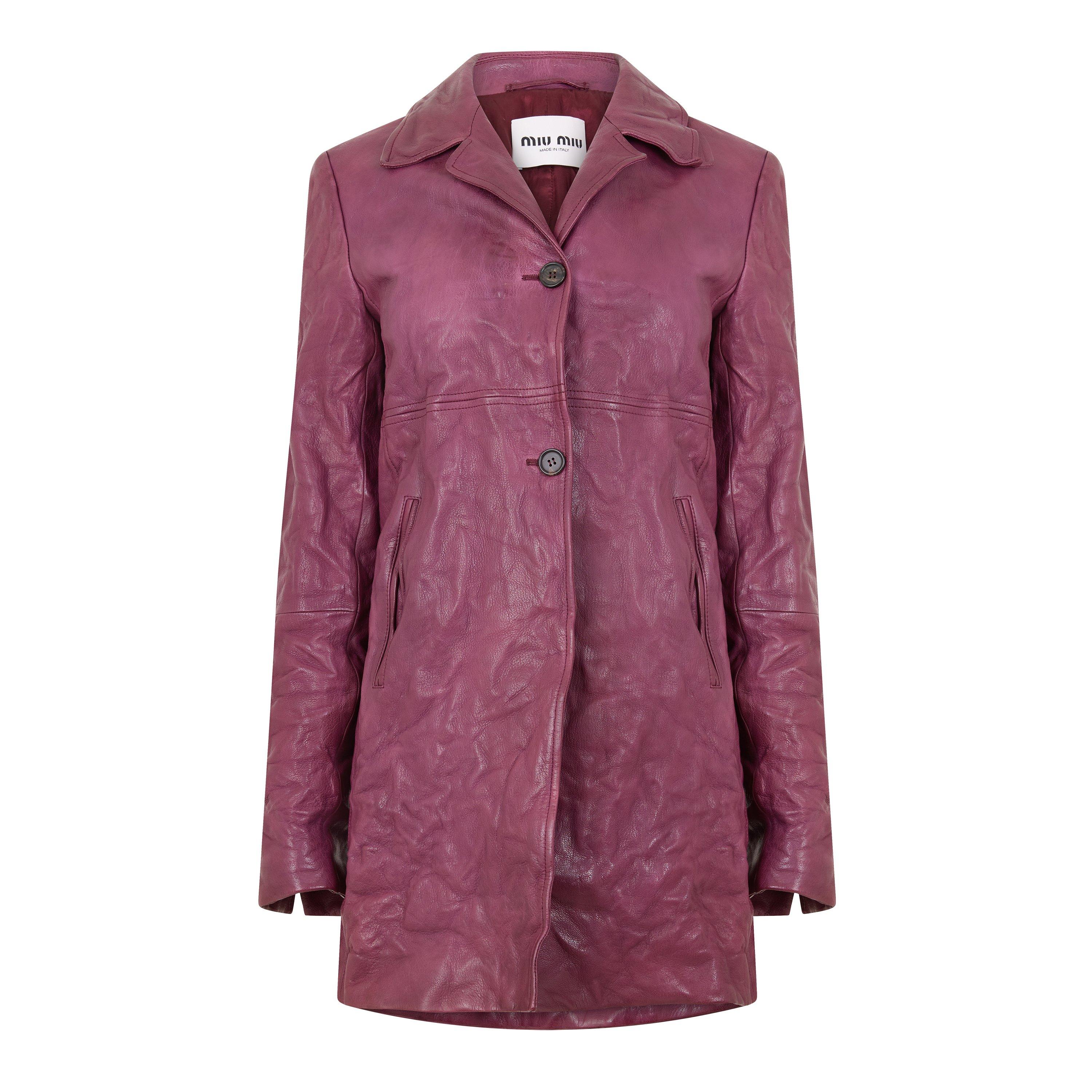 Malva - Miu Miu - Women's Capra Long-Sleeve Goatskin Leather Shirt - 1