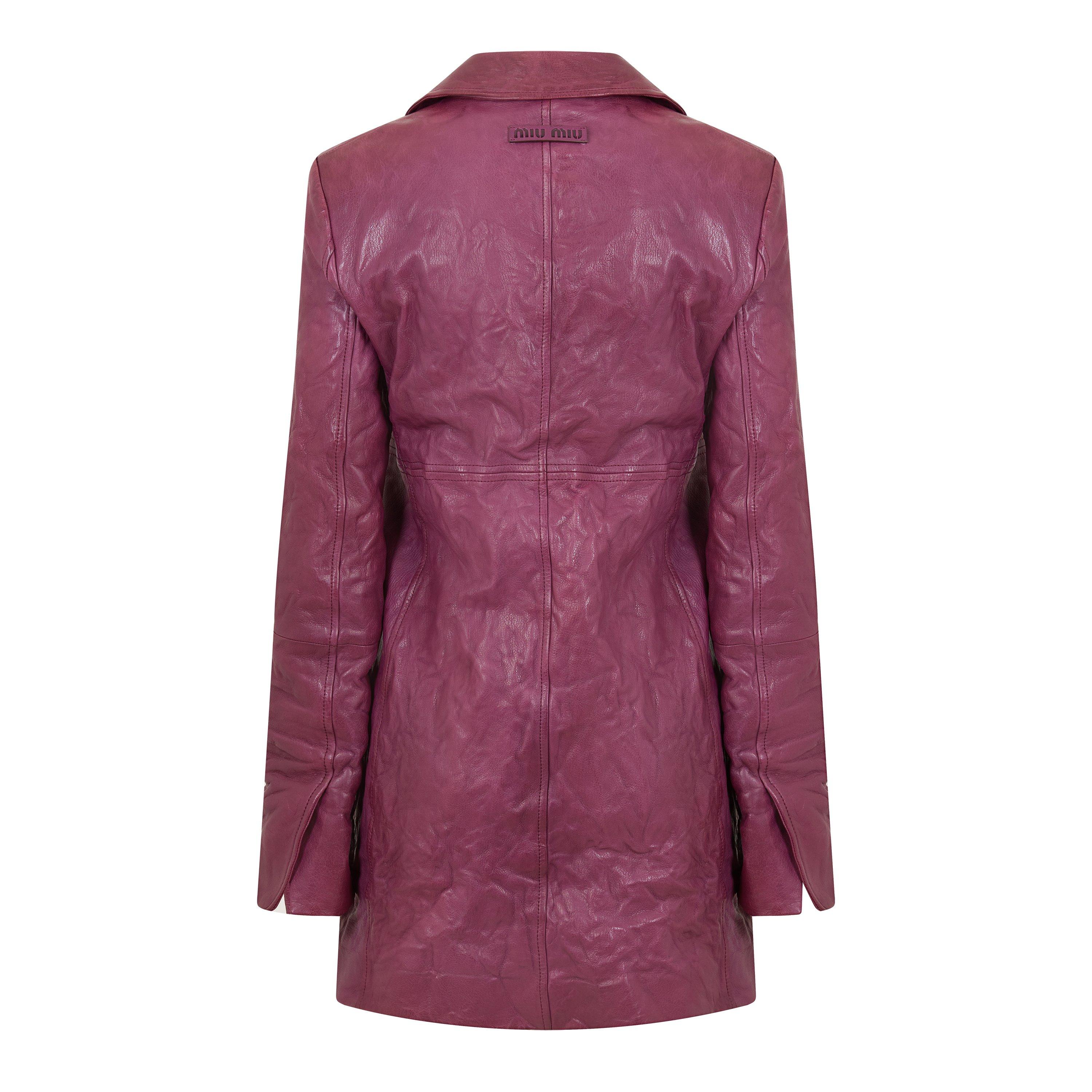 Malva - Miu Miu - Women's Capra Long-Sleeve Goatskin Leather Shirt - 2