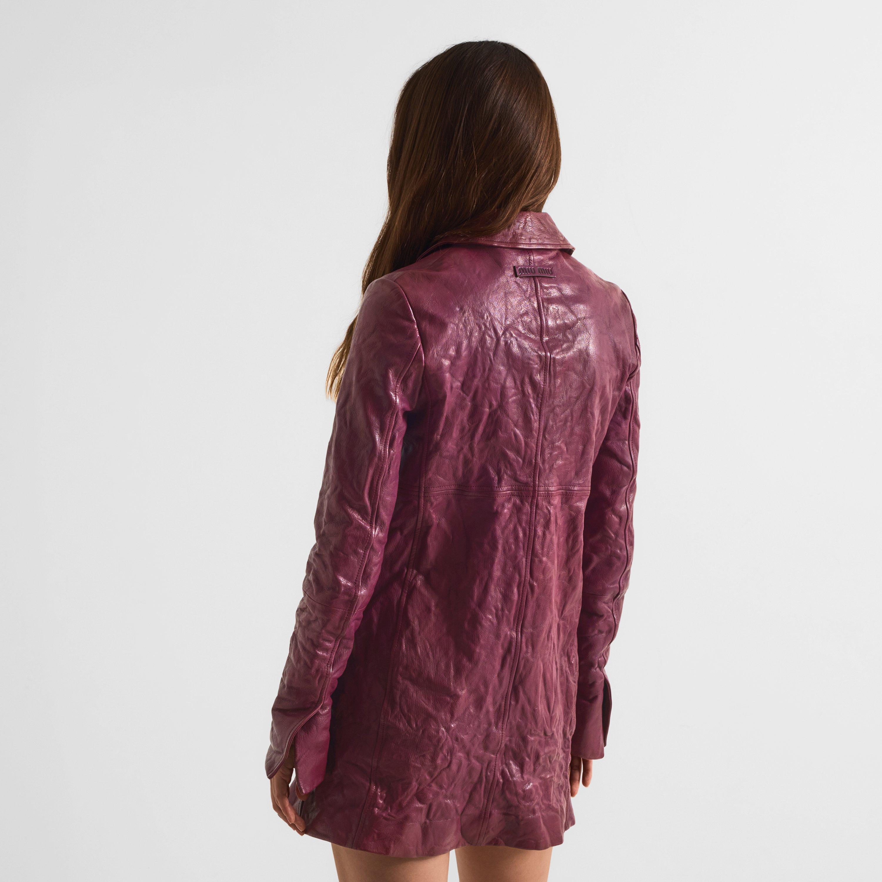 Malva - Miu Miu - Women's Capra Long-Sleeve Goatskin Leather Shirt - 4