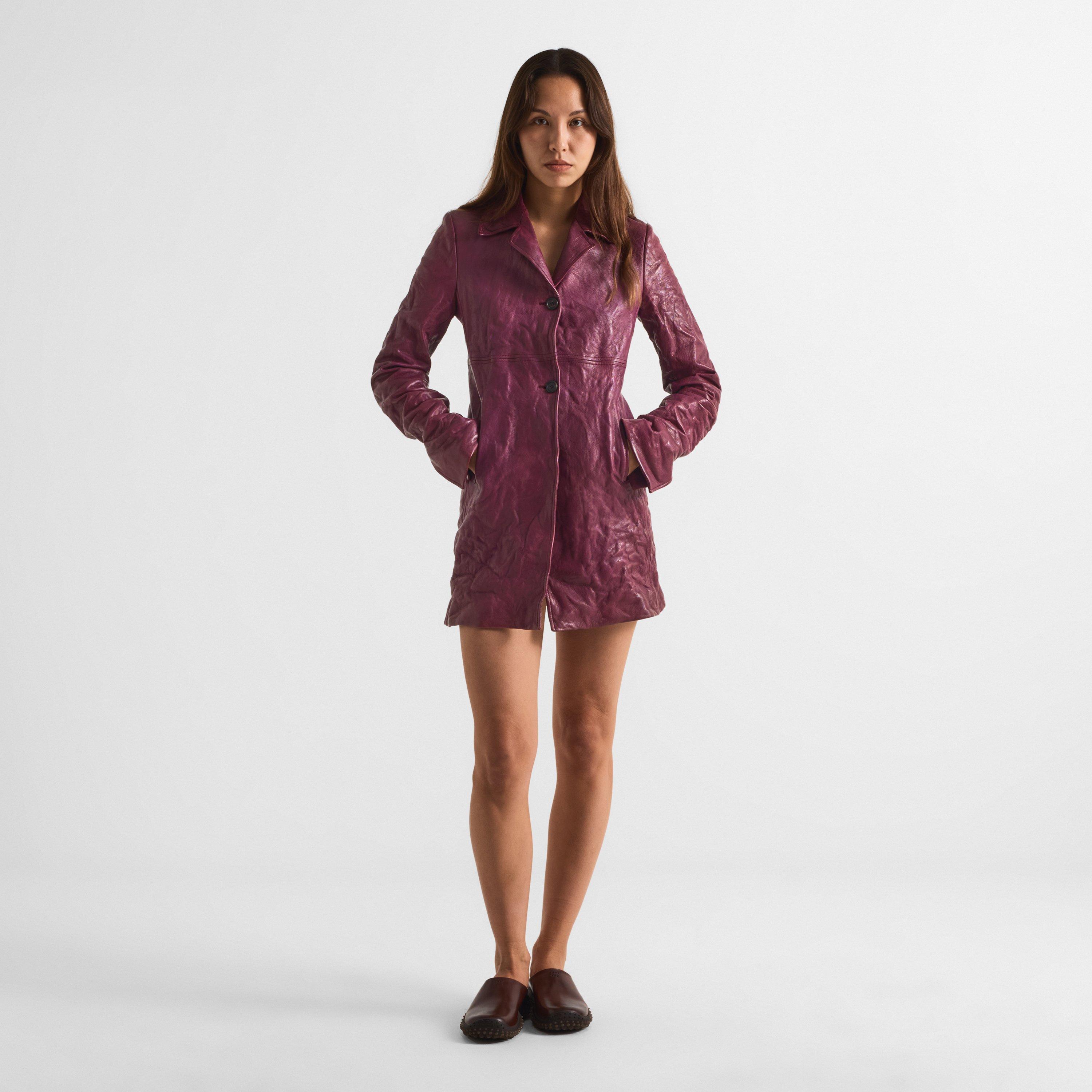 Malva - Miu Miu - Women's Capra Long-Sleeve Goatskin Leather Shirt - 6