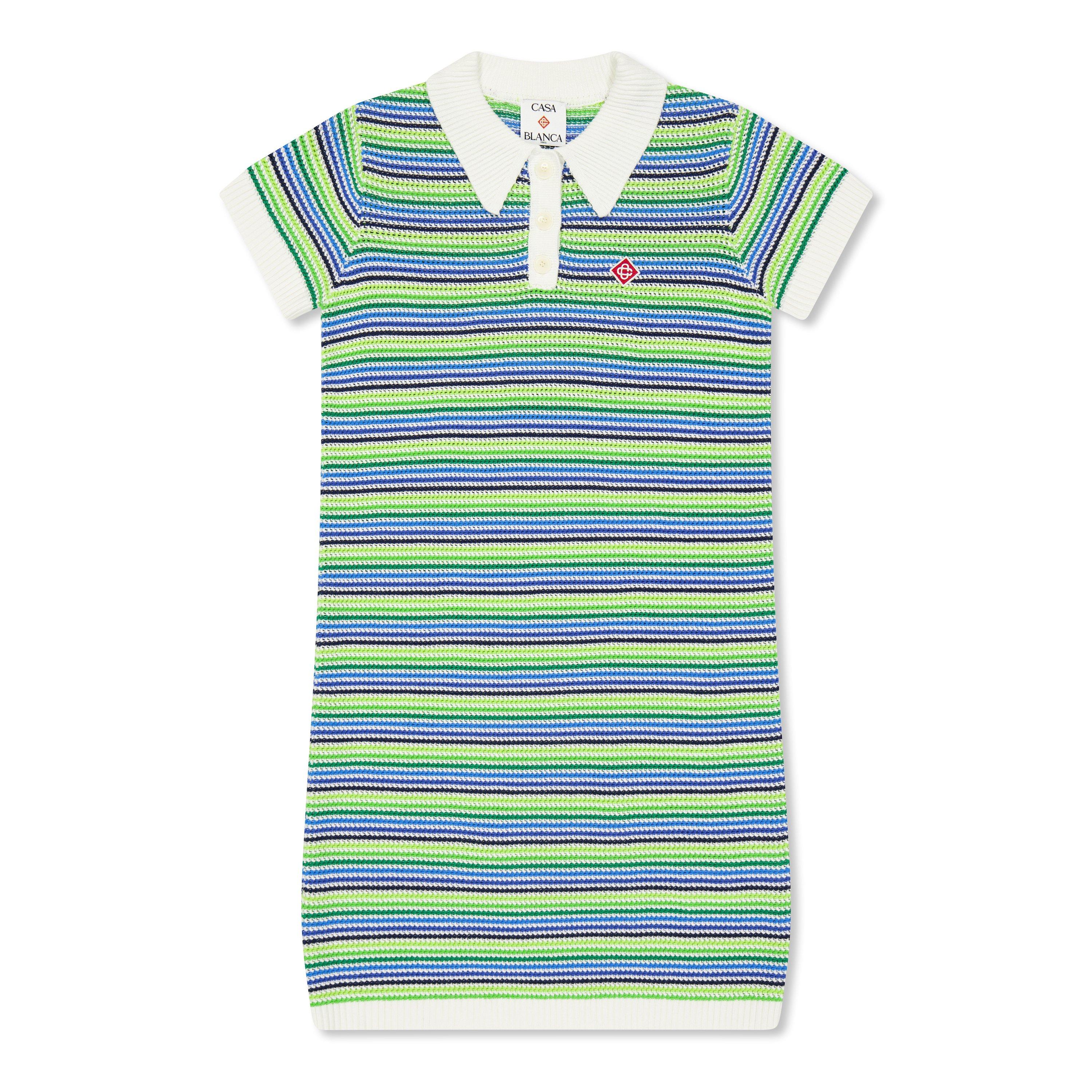 Casablanca Kids' Stripe Polo Dress - Stripe Green - Size 13-14Y