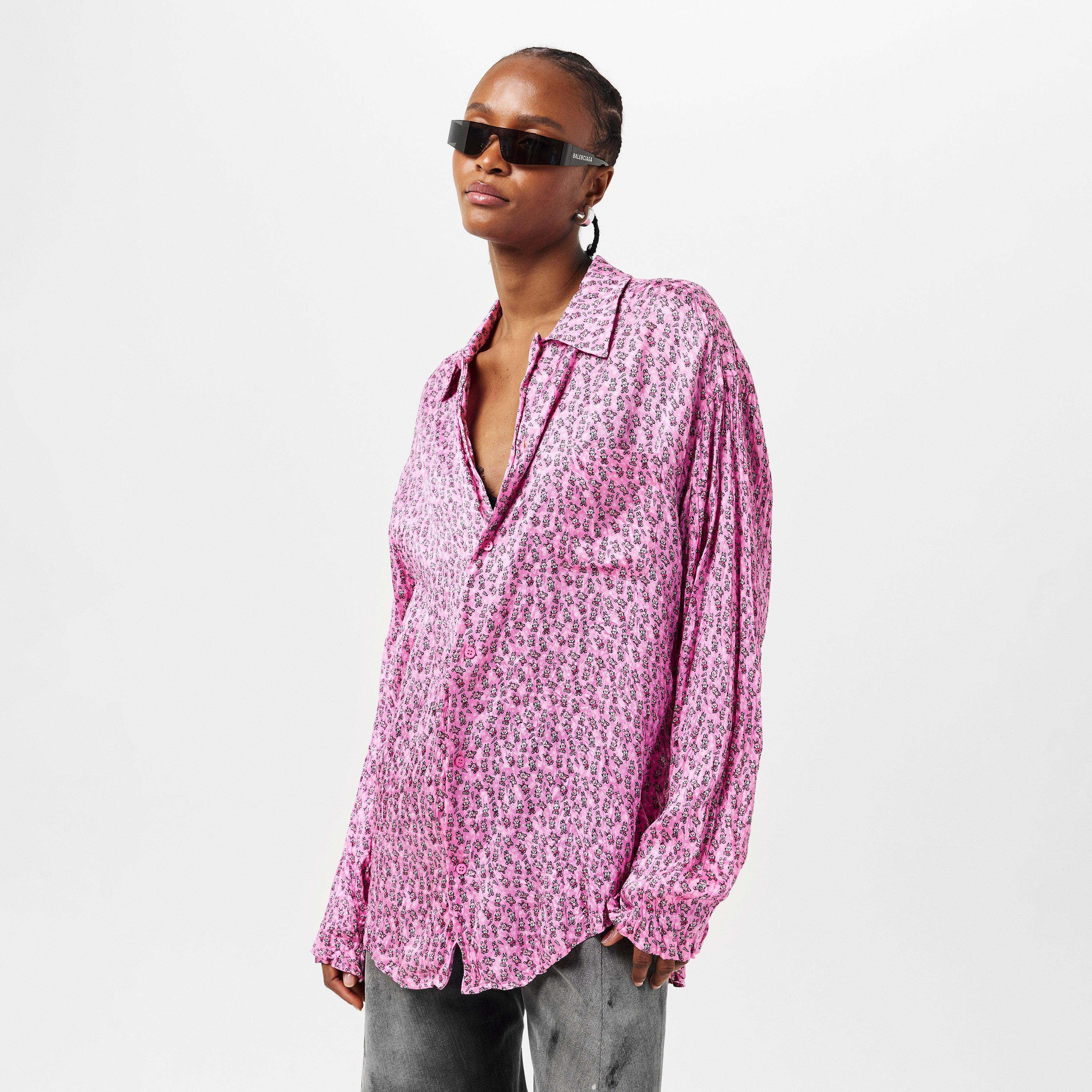 Pink - Balenciaga - Women's Oxford Shirt - Short-Sleeve - 3