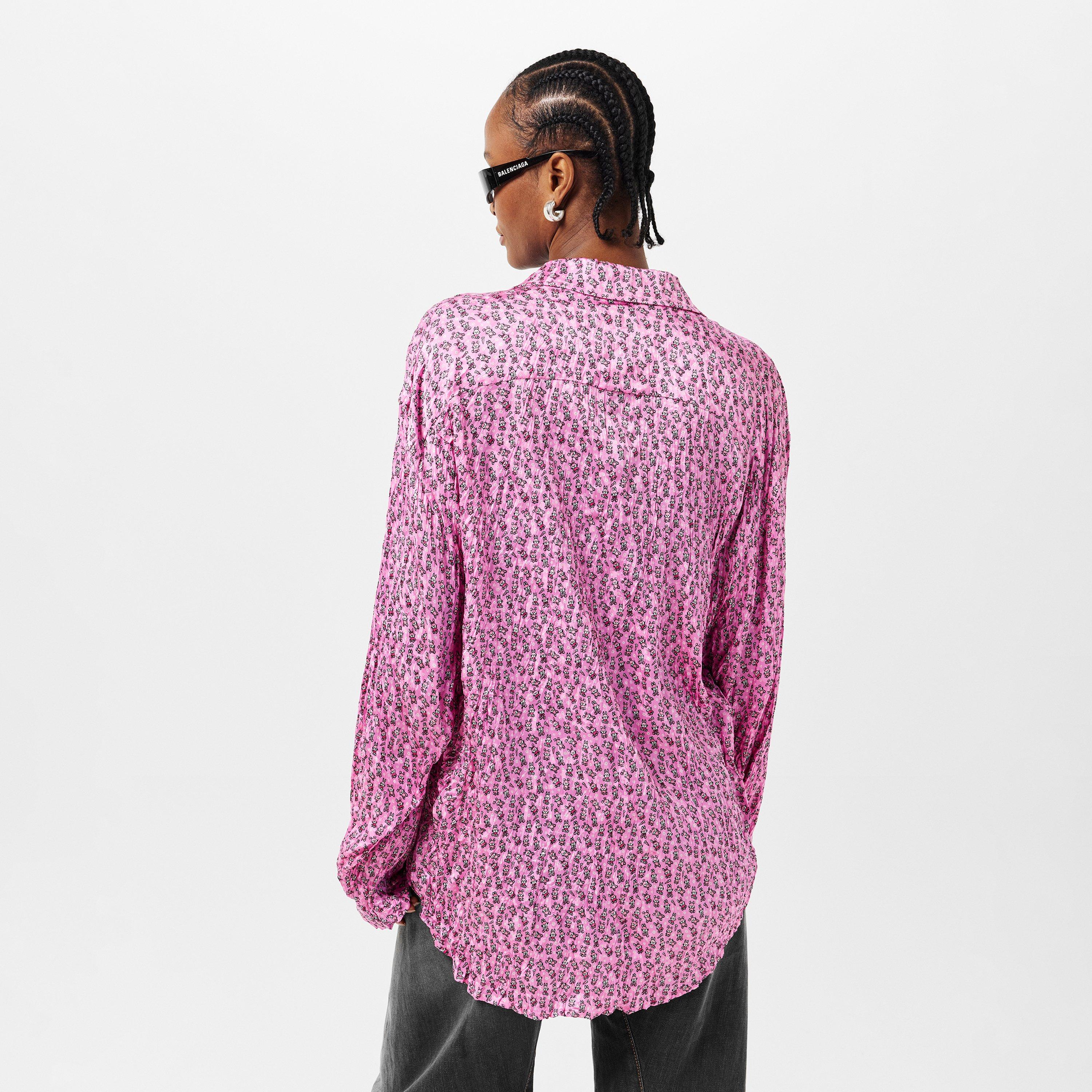 Pink - Balenciaga - Women's Oxford Shirt - Short-Sleeve - 4