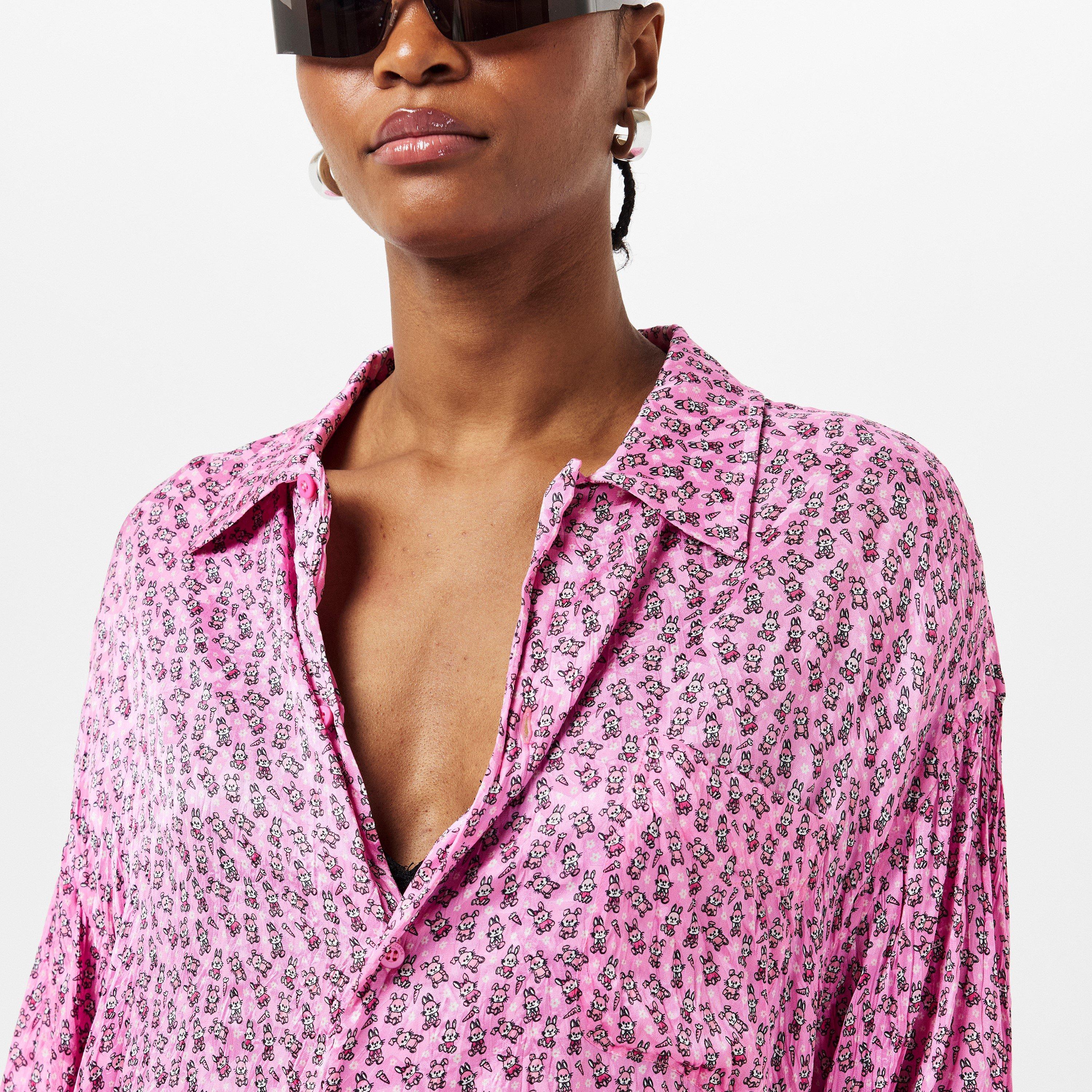 Pink - Balenciaga - Women's Oxford Shirt - Short-Sleeve - 5