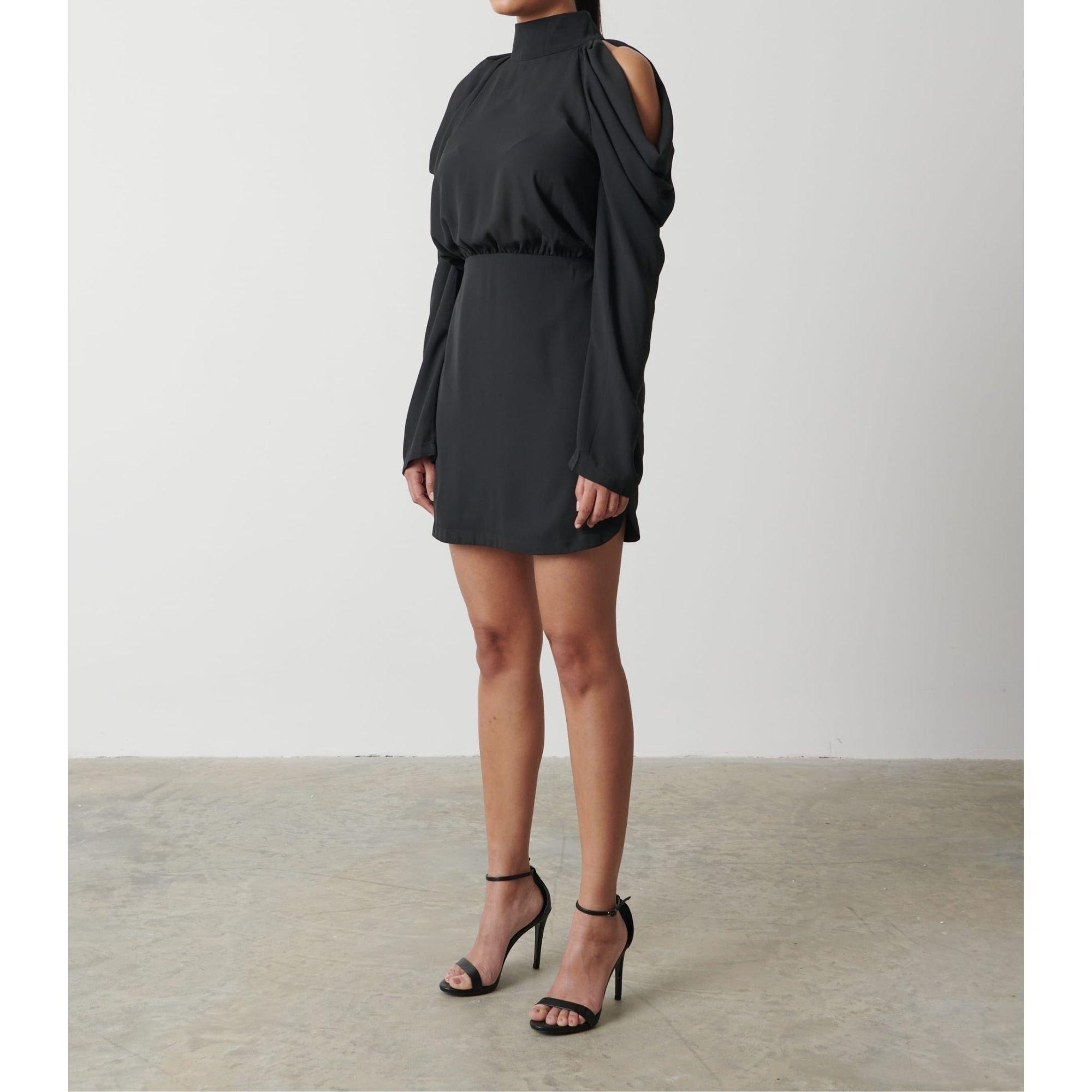 Black - Pretty Lavish - Women's Rosie Cold Shoulder Mini Dress - 1