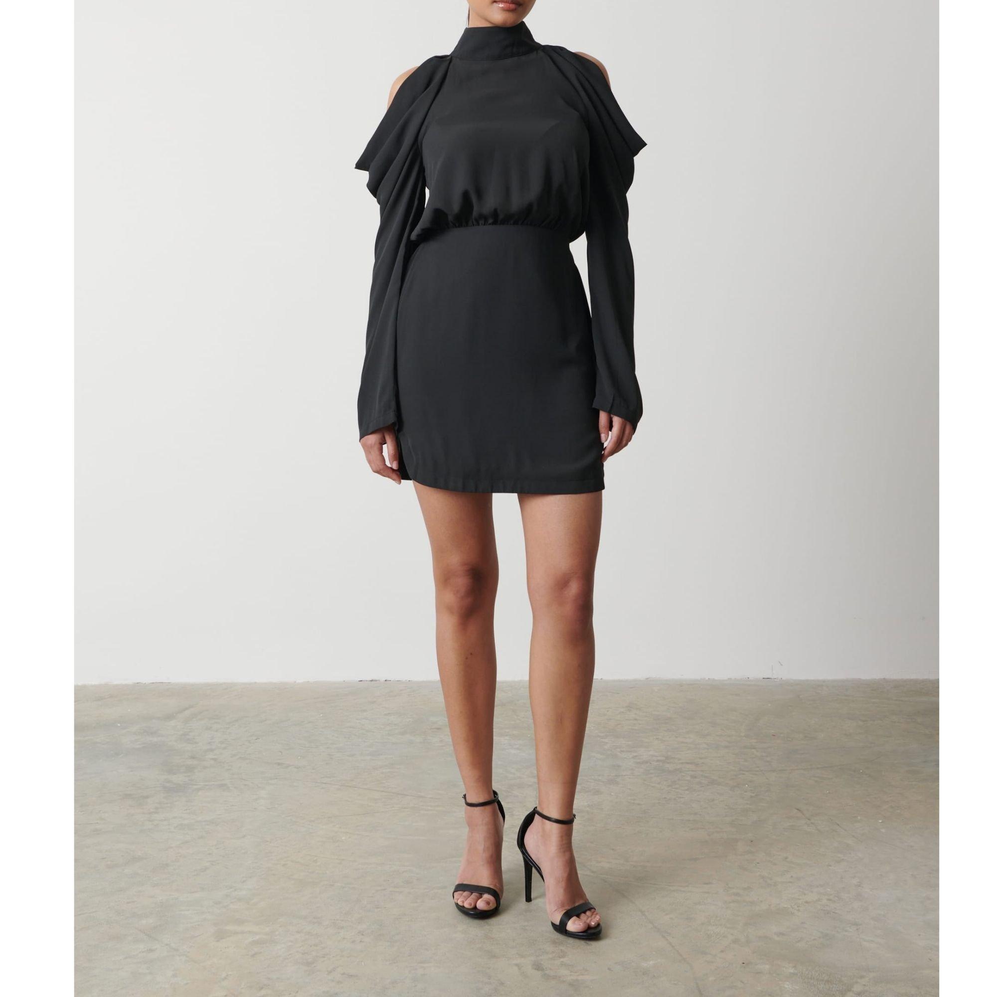 Black - Pretty Lavish - Women's Rosie Cold Shoulder Mini Dress - 2