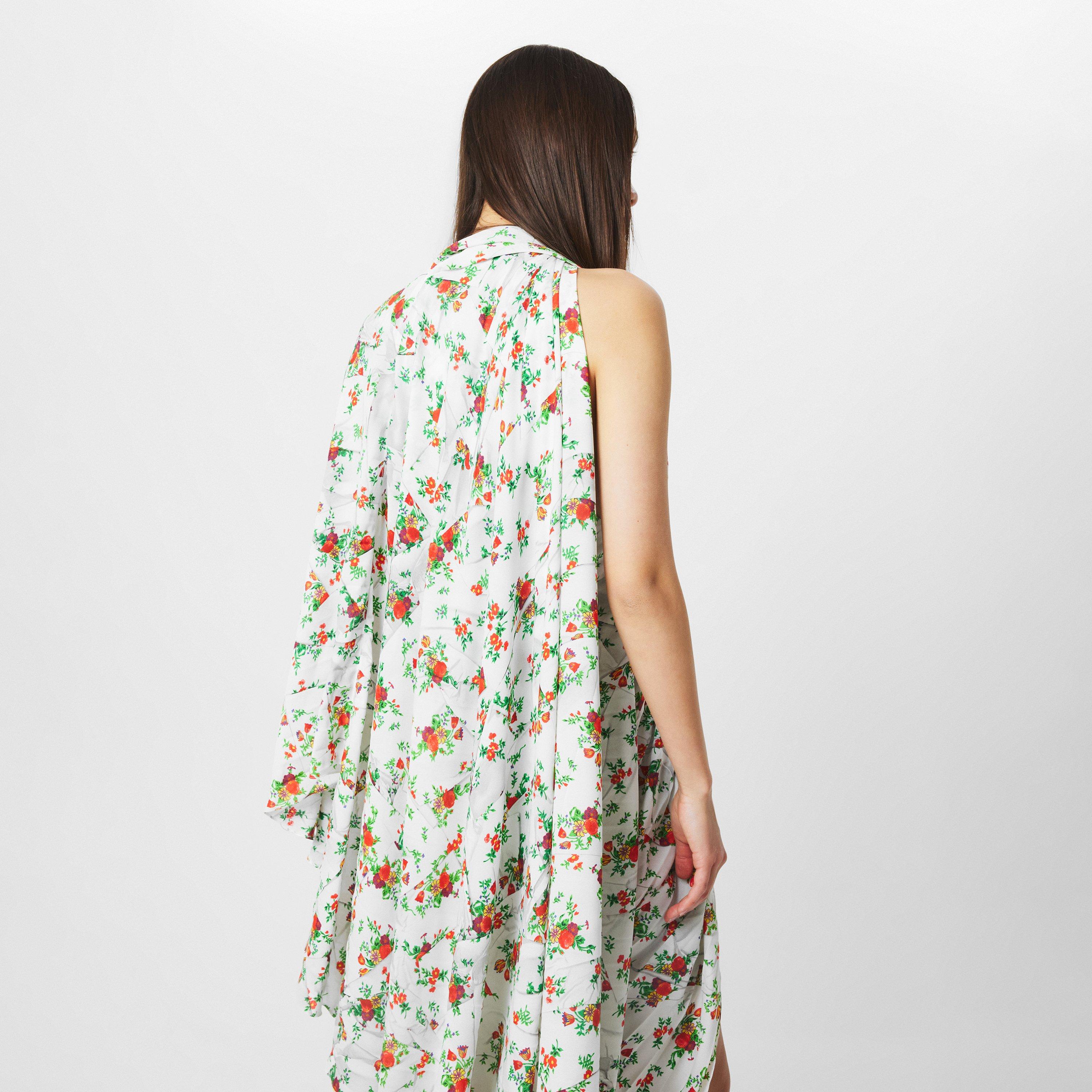 White/Red - Balenciaga - Women's Maxi Dress - 4