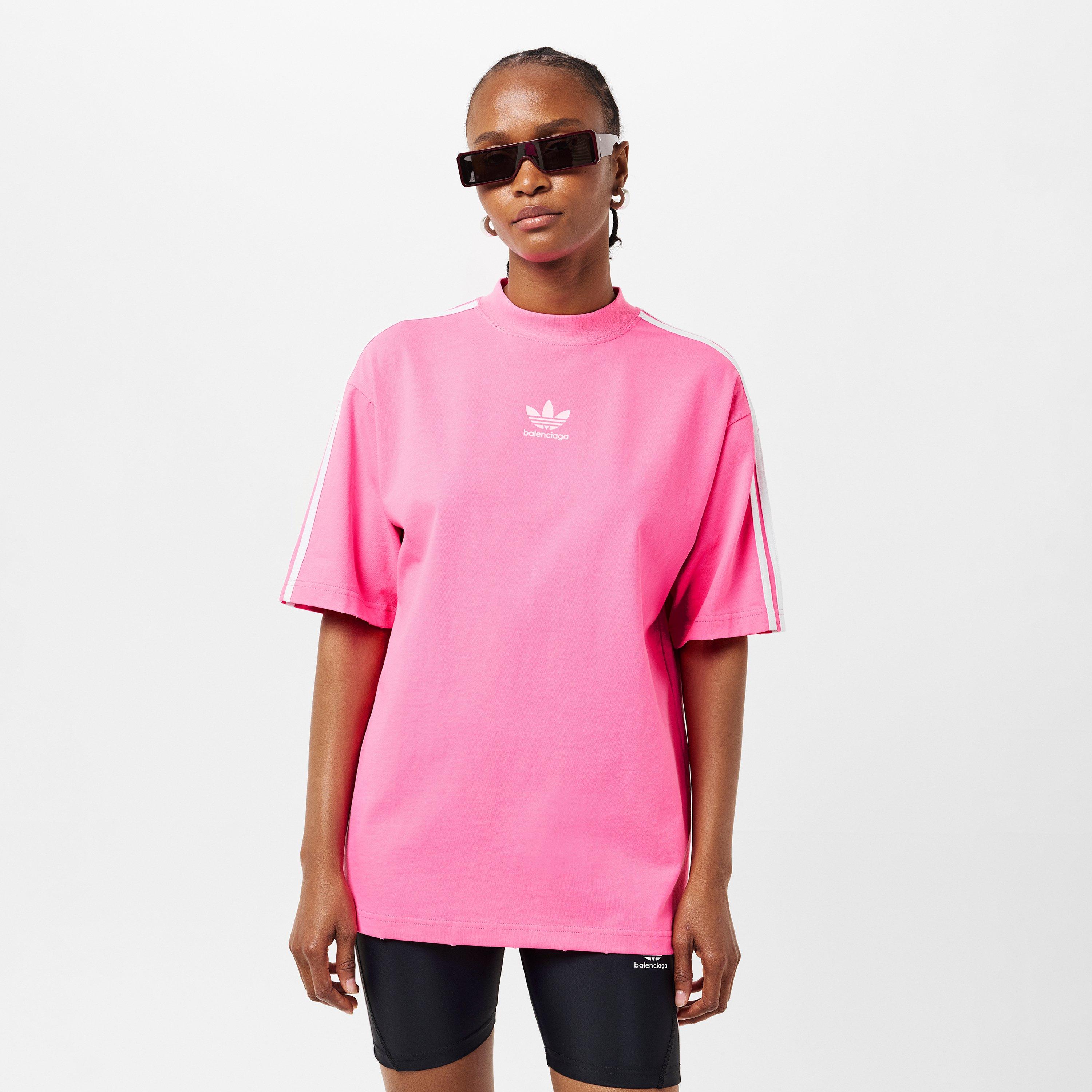 Neon Pink/Wht - Balenciaga - Women's Regular Fit T-Shirt - 3