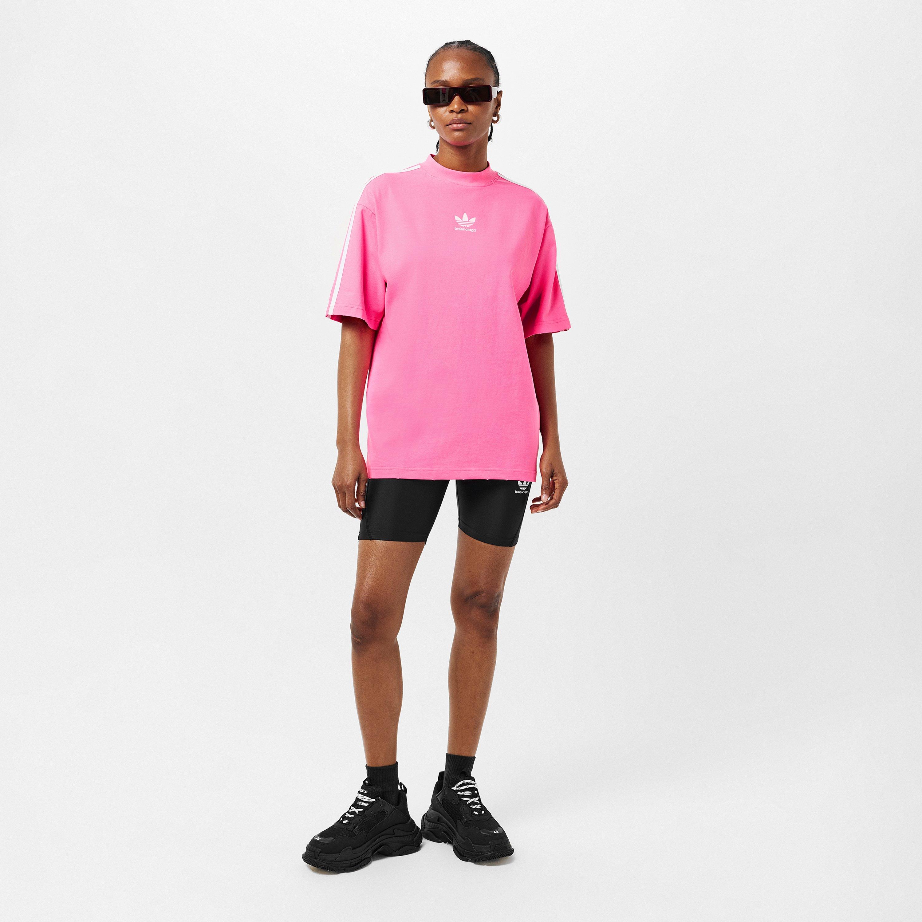 Neon Pink/Wht - Balenciaga - Women's Regular Fit T-Shirt - 6