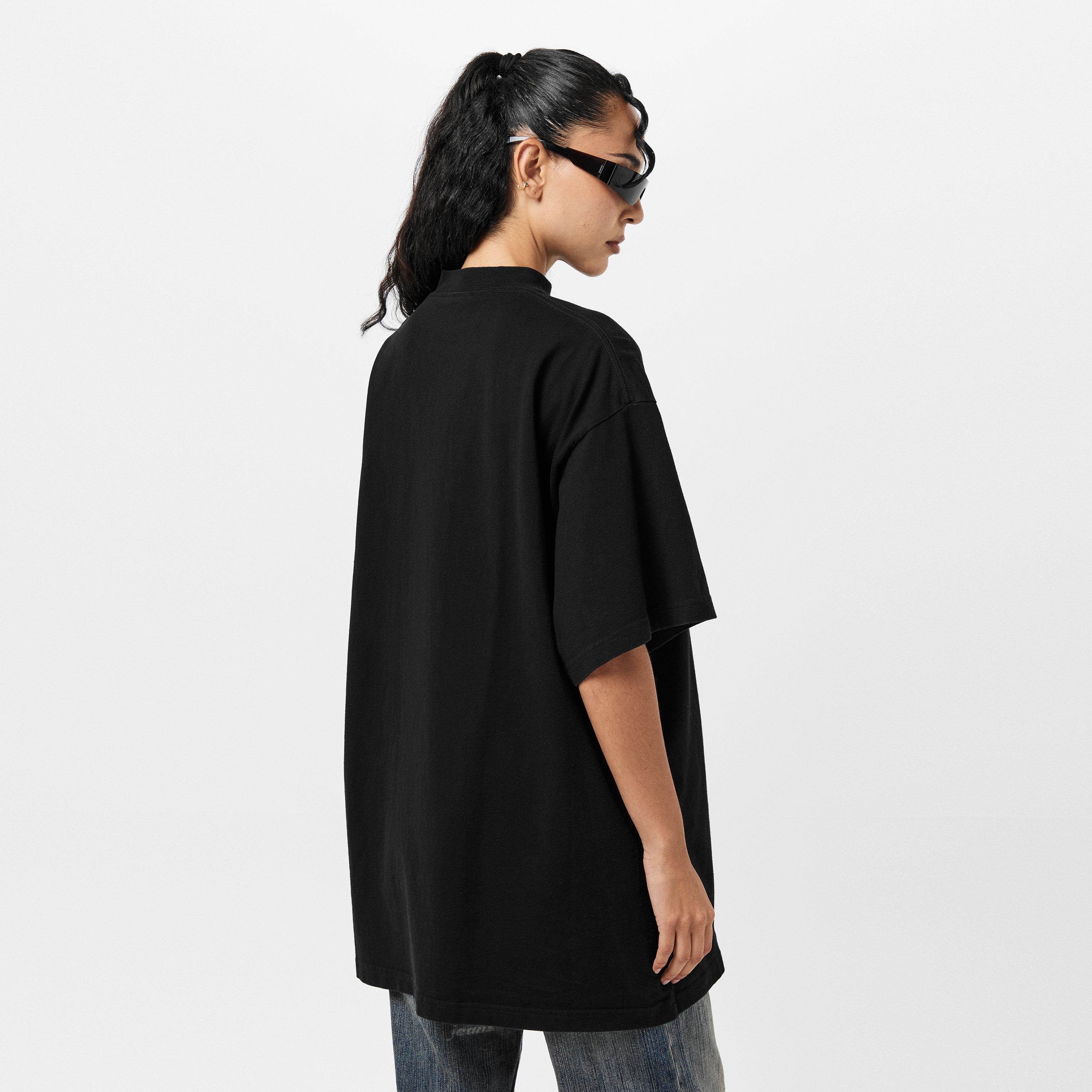 Black/White - Balenciaga - Women's Oversized T-Shirt - 4
