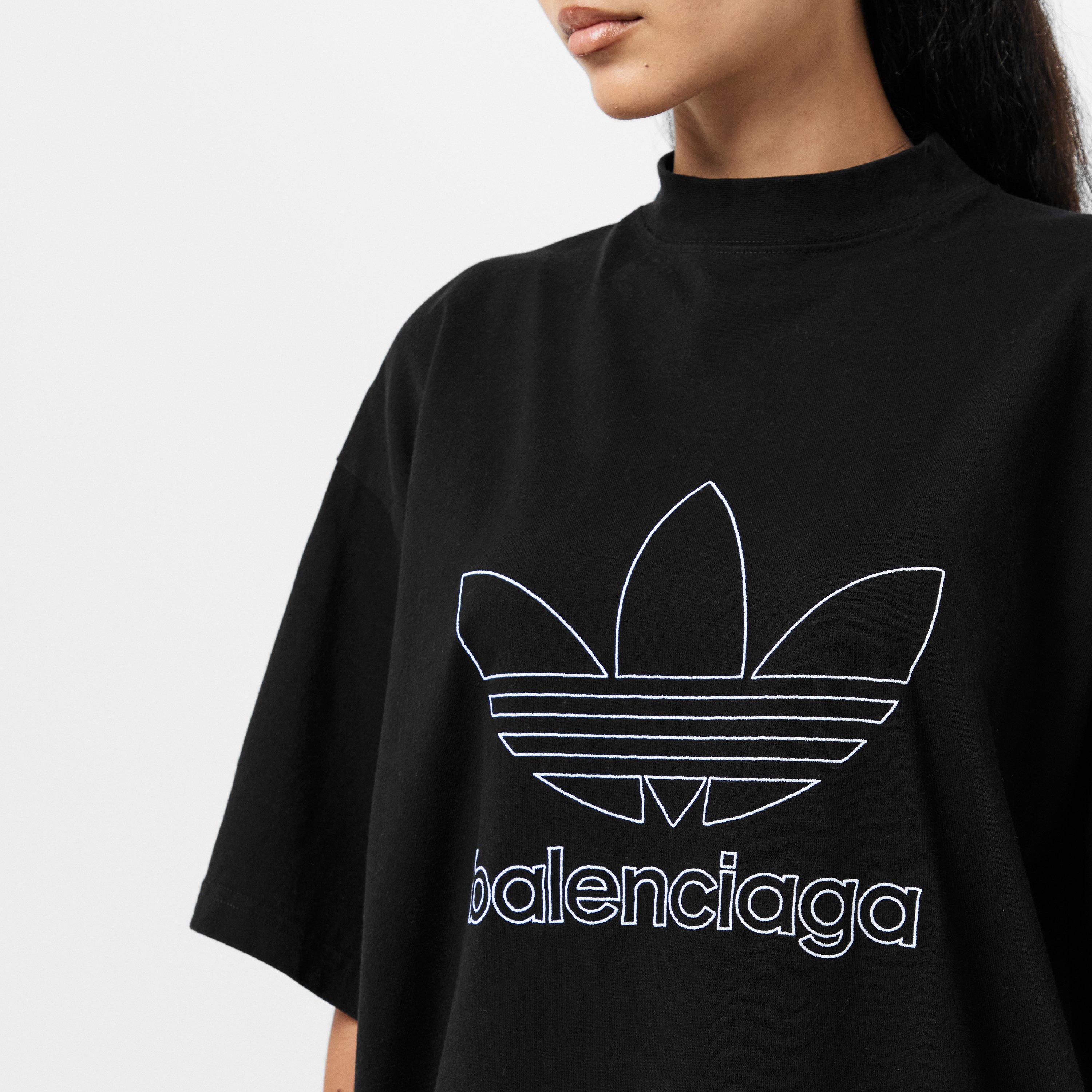 Black/White - Balenciaga - Women's Oversized T-Shirt - 5