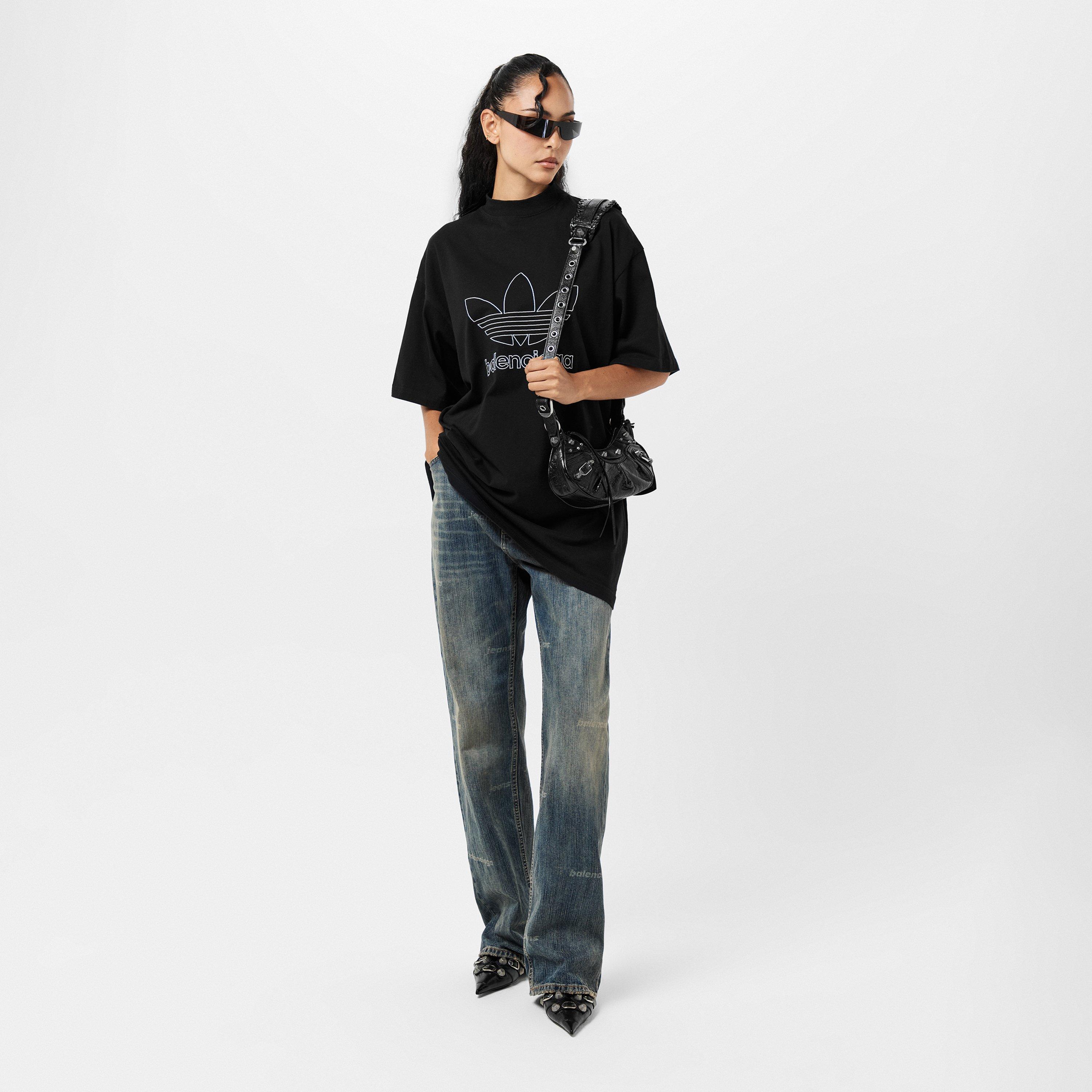 Black/White - Balenciaga - Women's Oversized T-Shirt - 6