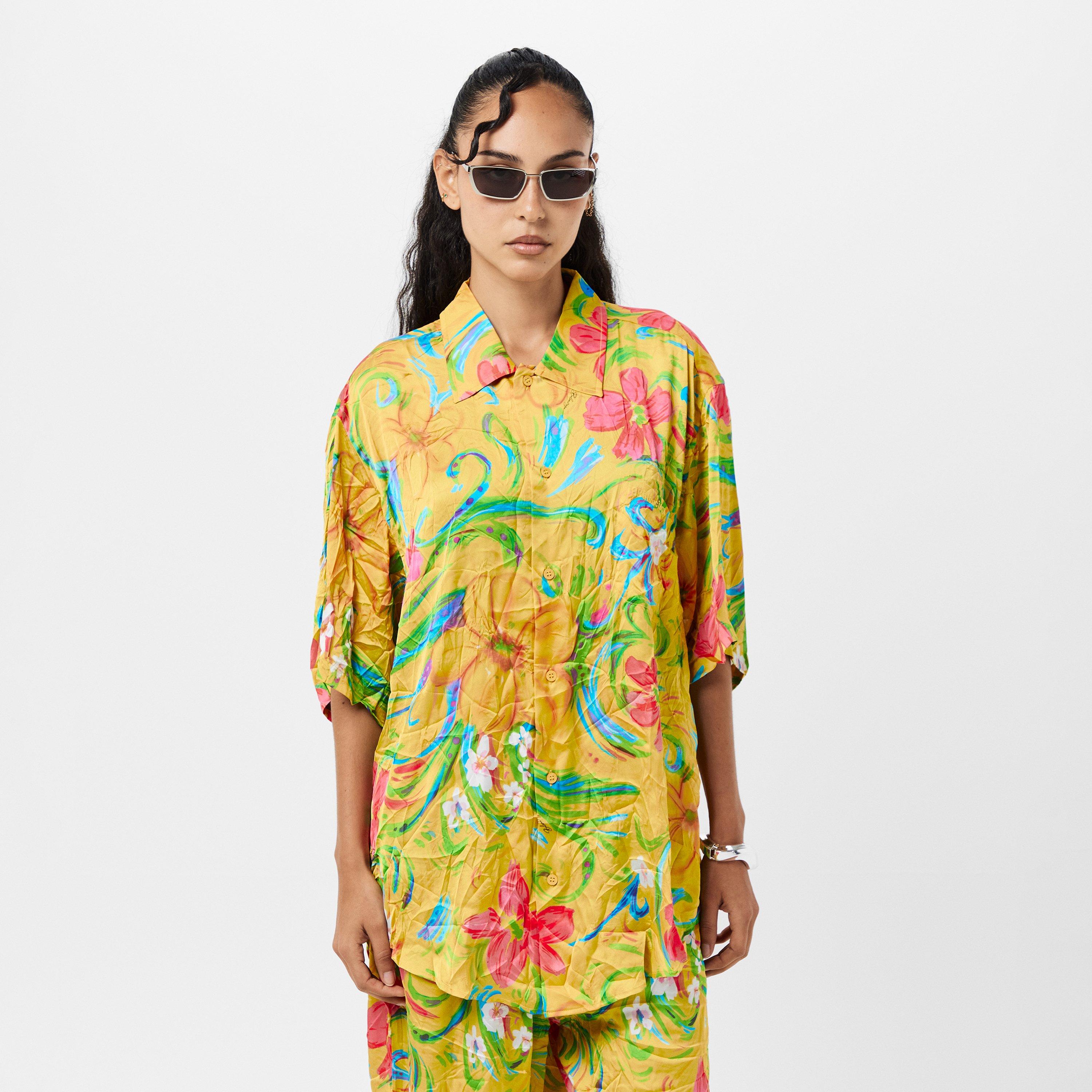 Yellow - Balenciaga - Women's Patterned Short Sleeve Shirt - 3
