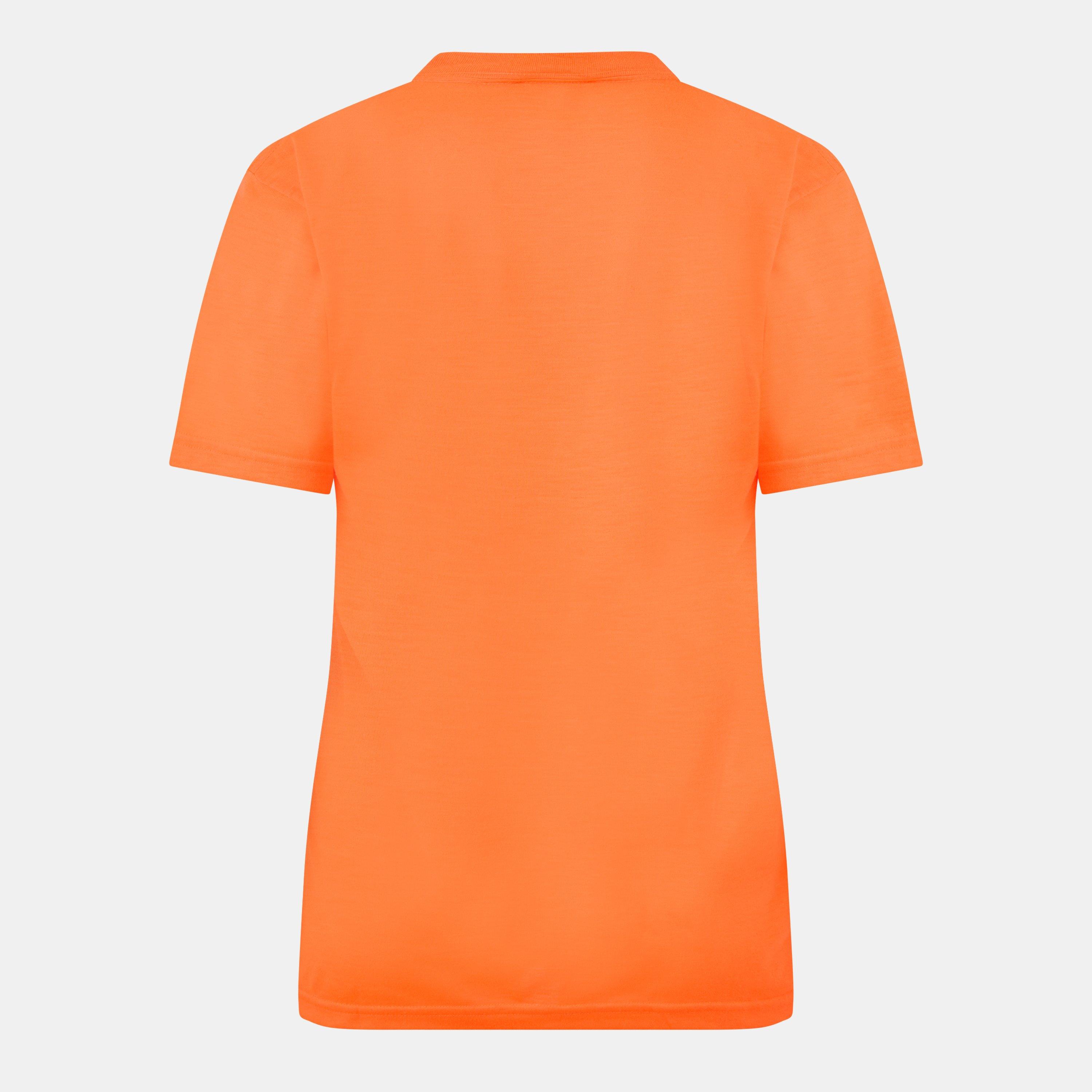 Fluo Orange/Blk - Balenciaga - Women's Slim Fit T-Shirts - 2
