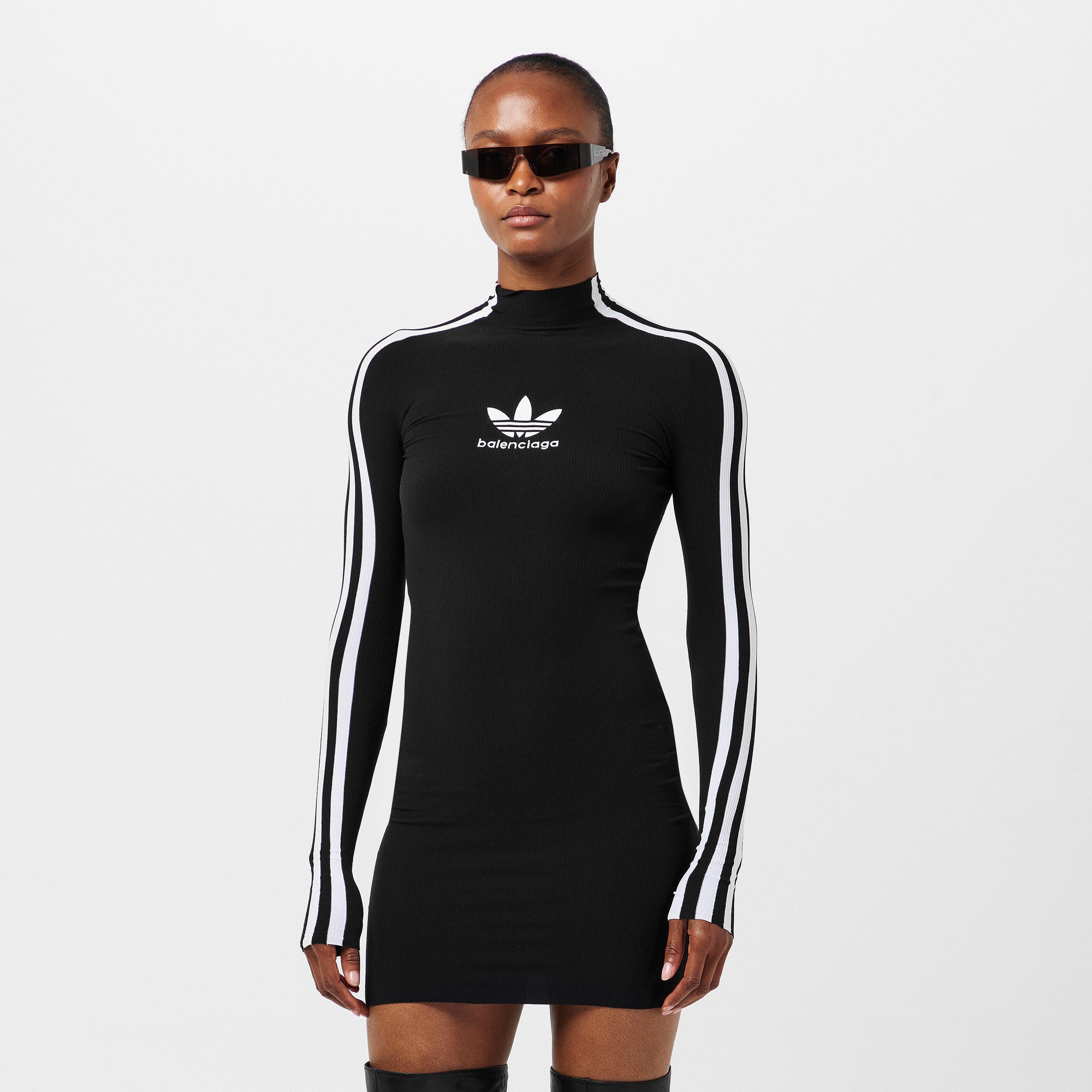 Black/White - Balenciaga - Women's Bodycon Dress, Bodycon Style - 3