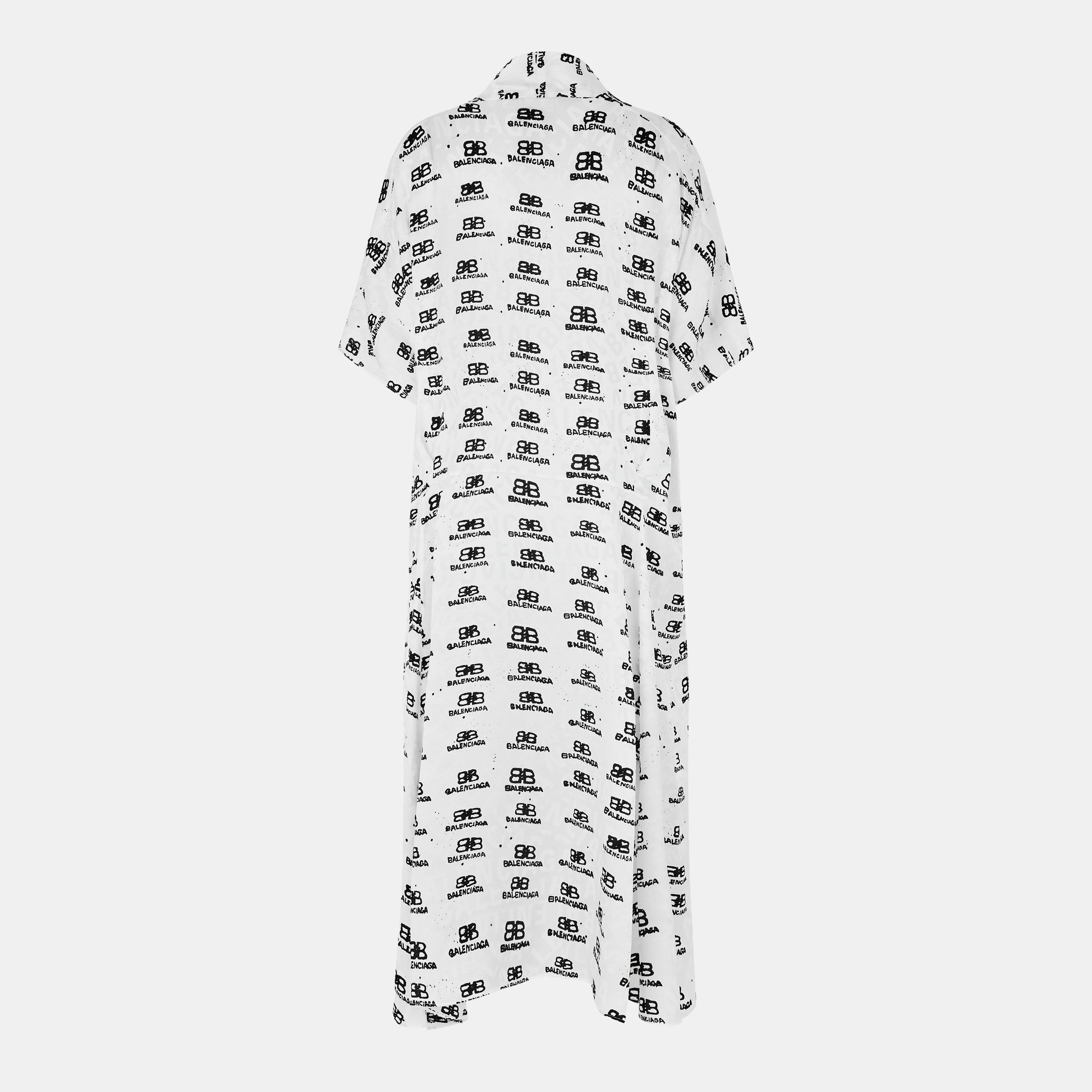 White/Black - Balenciaga - Women's Shirt Dress - 2