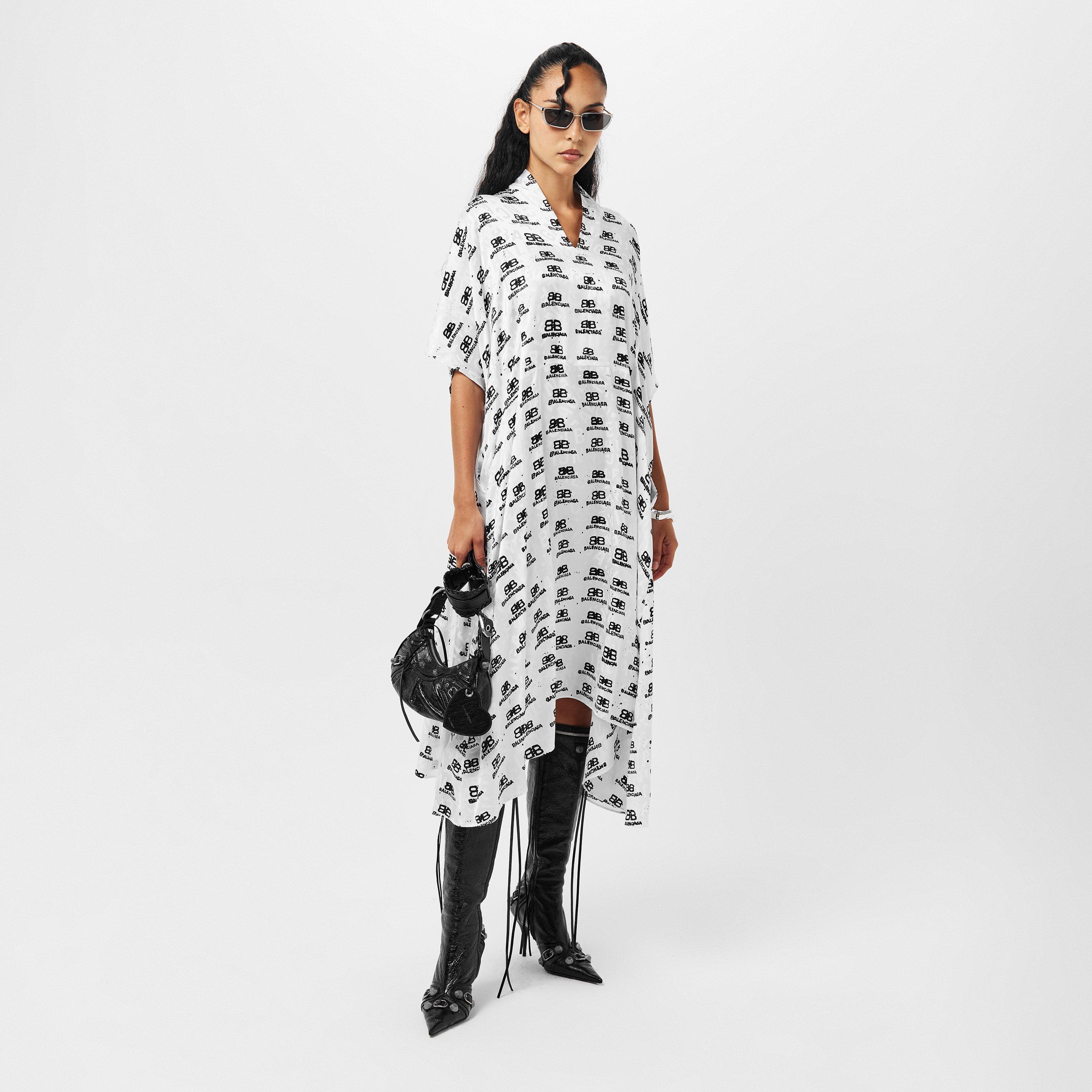 White/Black - Balenciaga - Women's Shirt Dress - 6