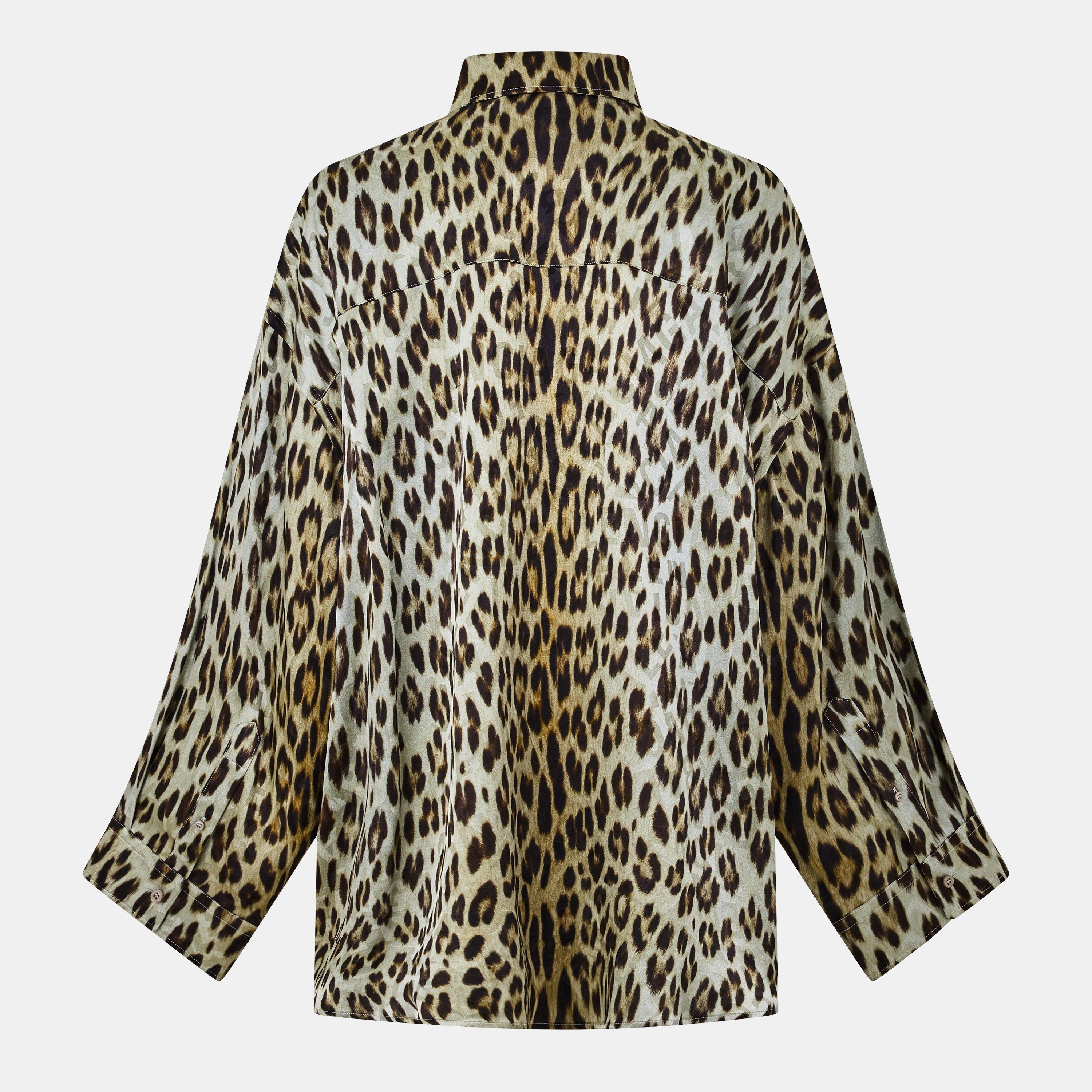 Beige - Balenciaga - Women's Plain Short-Sleeve Shirt - 2