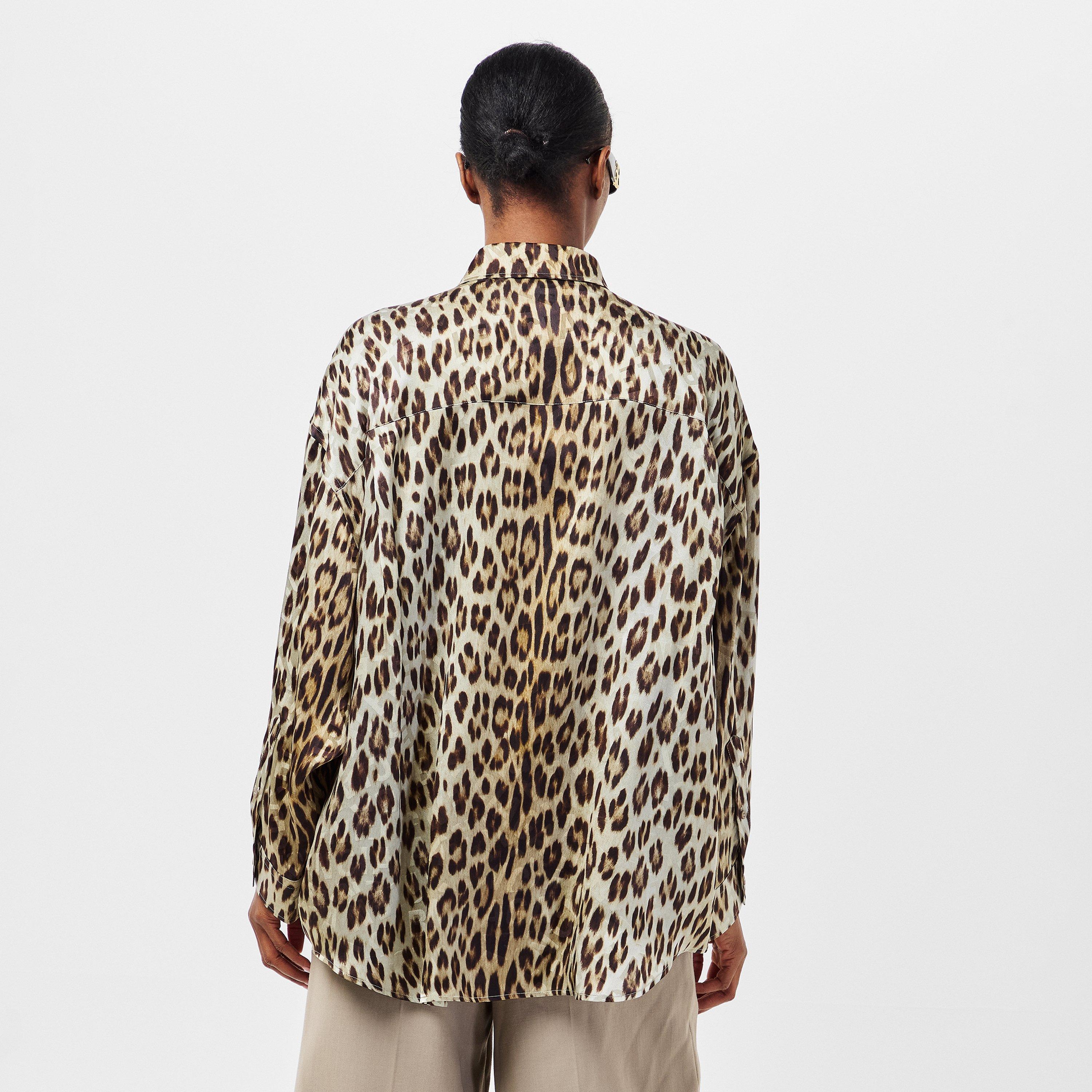 Beige - Balenciaga - Women's Plain Short-Sleeve Shirt - 4