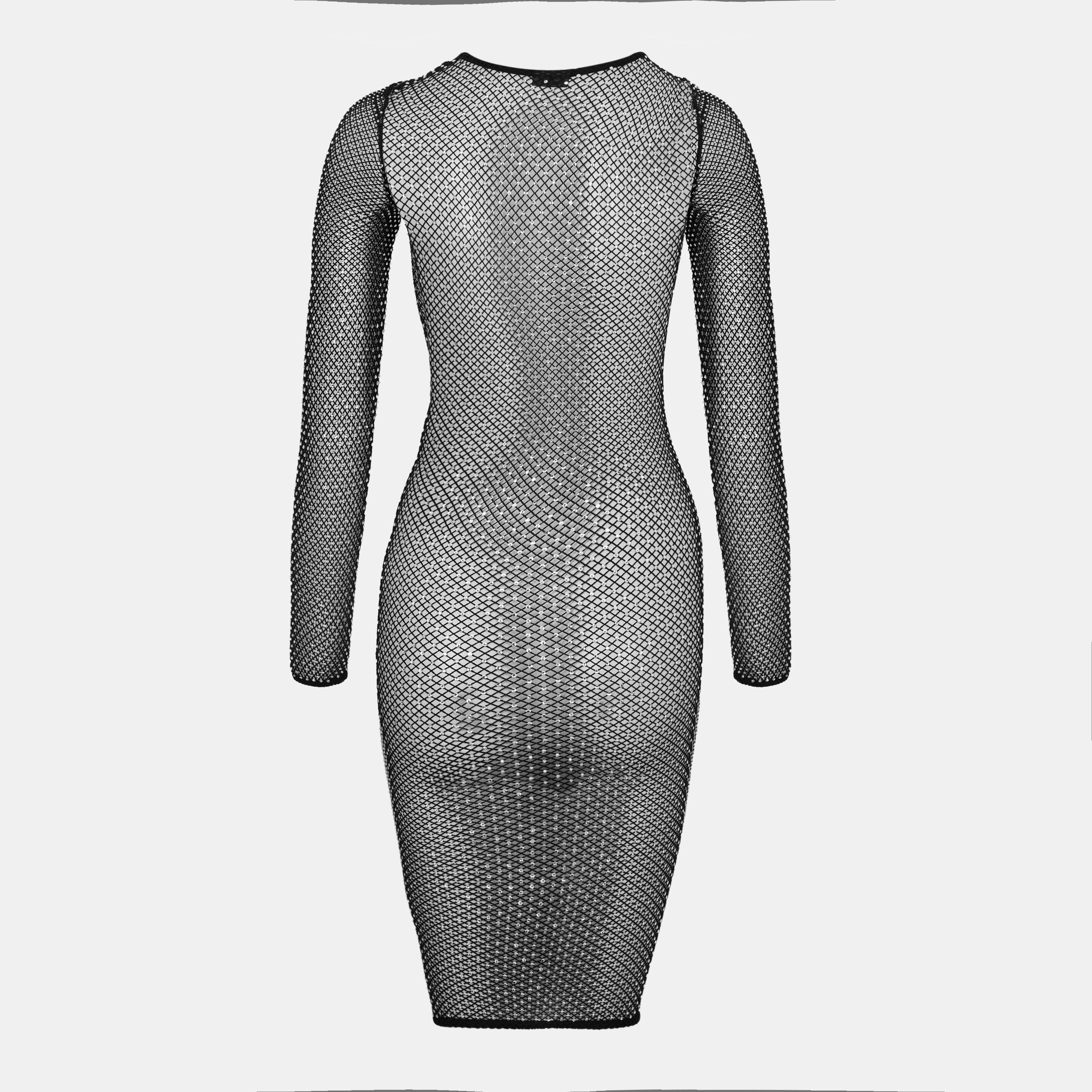 Black/Silver - Balenciaga - Women's Bodycon Dress - 2