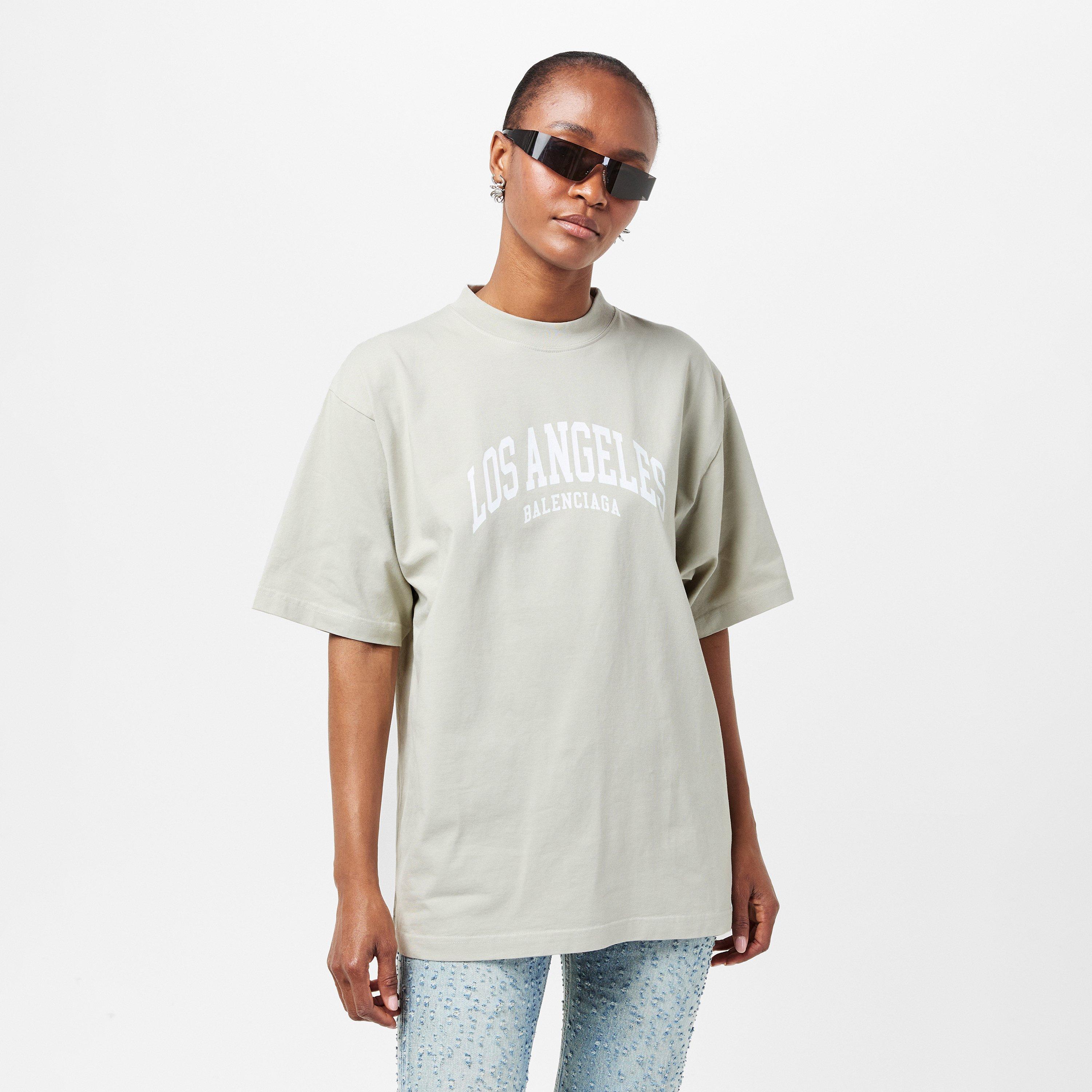 Shell/White - Balenciaga - Women's Regular Fit T-Shirt - 3