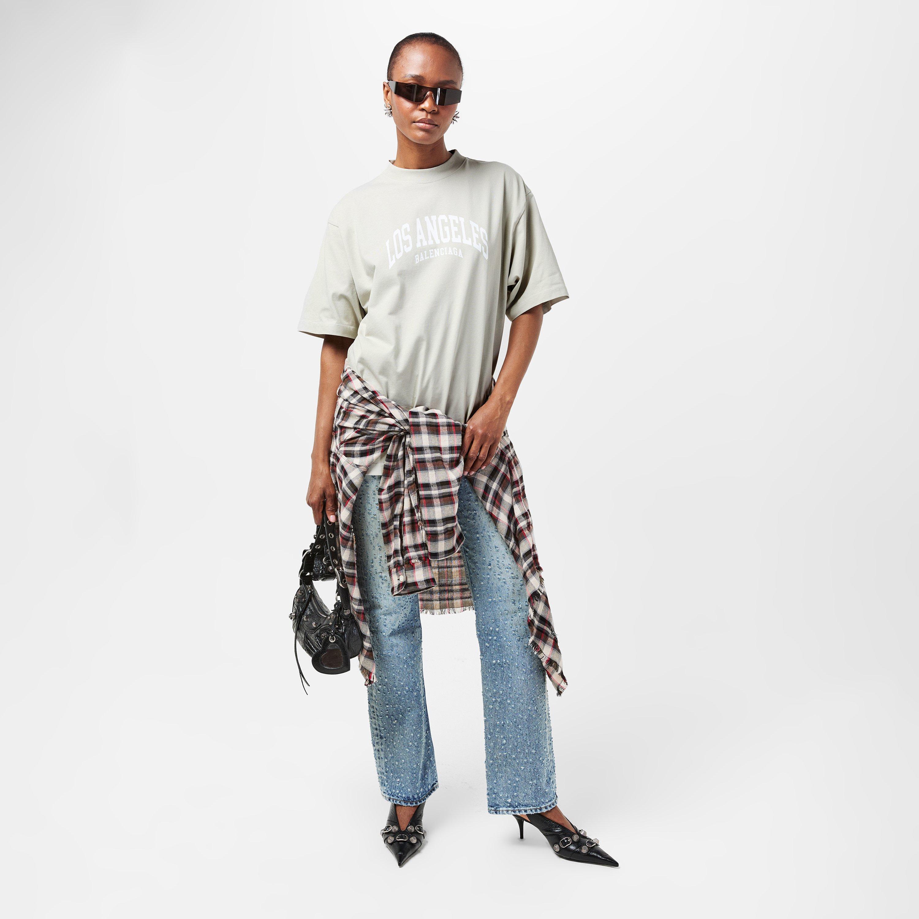 Shell/White - Balenciaga - Women's Regular Fit T-Shirt - 6