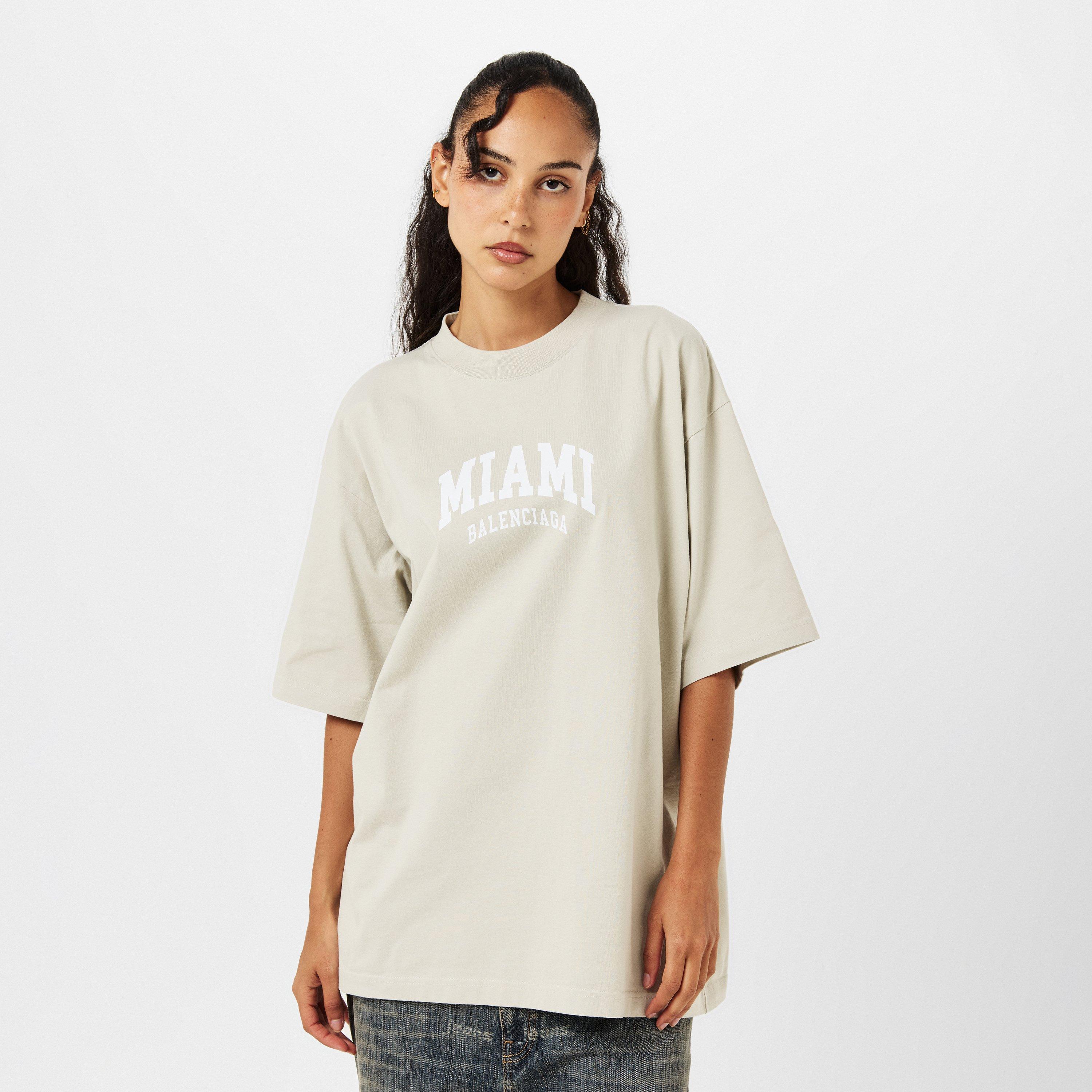 Shell/White - Balenciaga - Women's Regular Fit T-Shirt - 3