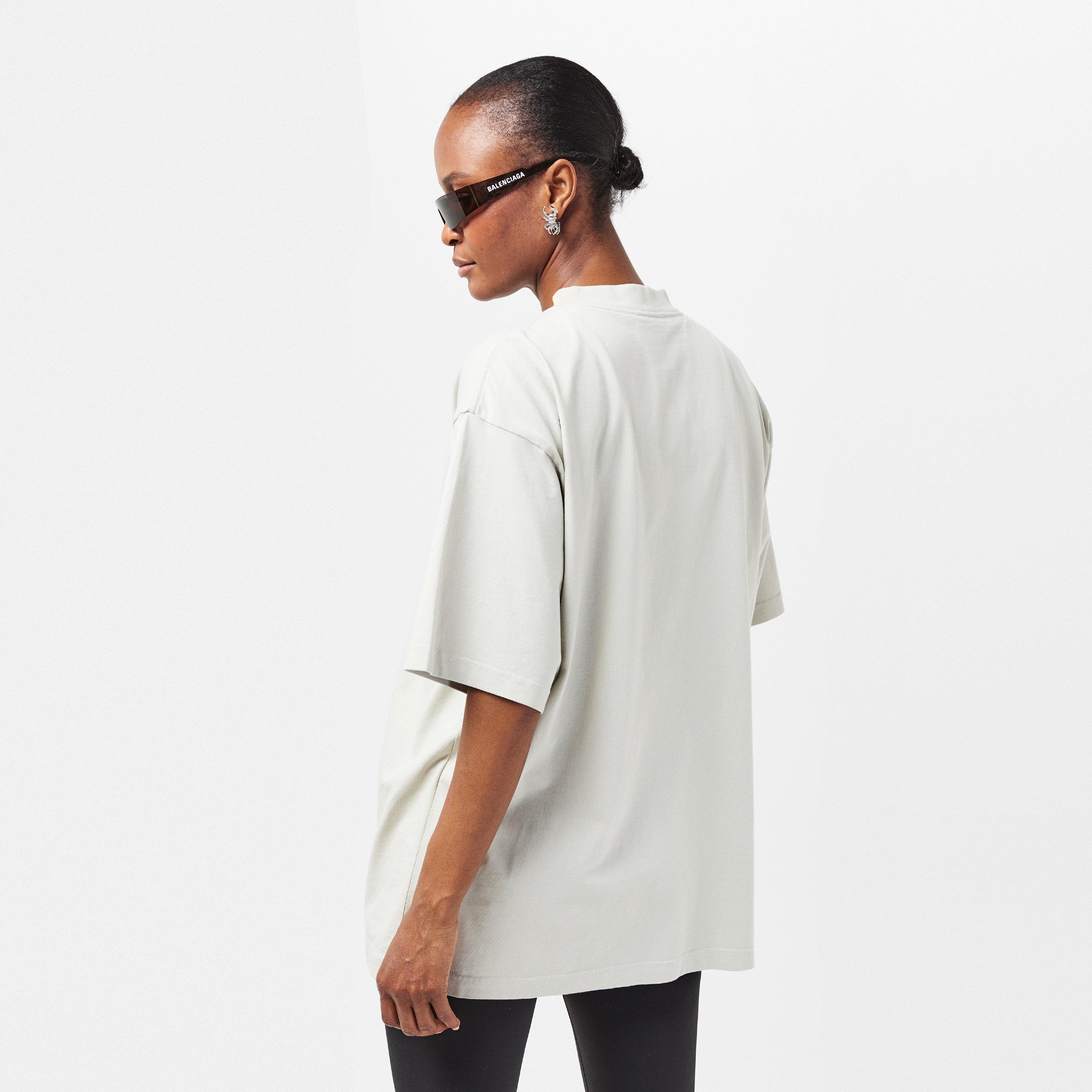 Shell/White - Balenciaga - Women's Regular Fit T-Shirt - 4