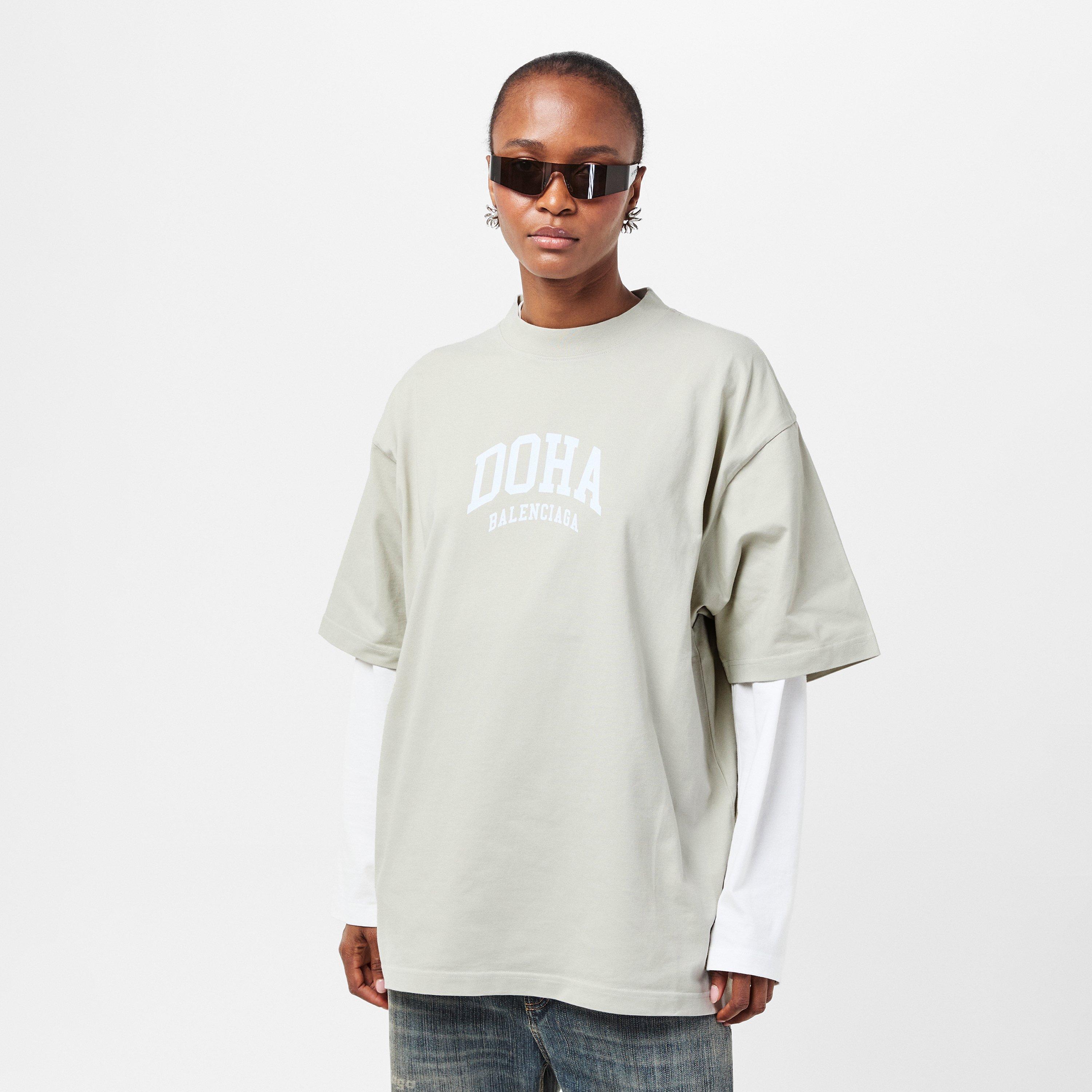 Shell/White - Balenciaga - Women's Regular Fit T-Shirt - 3