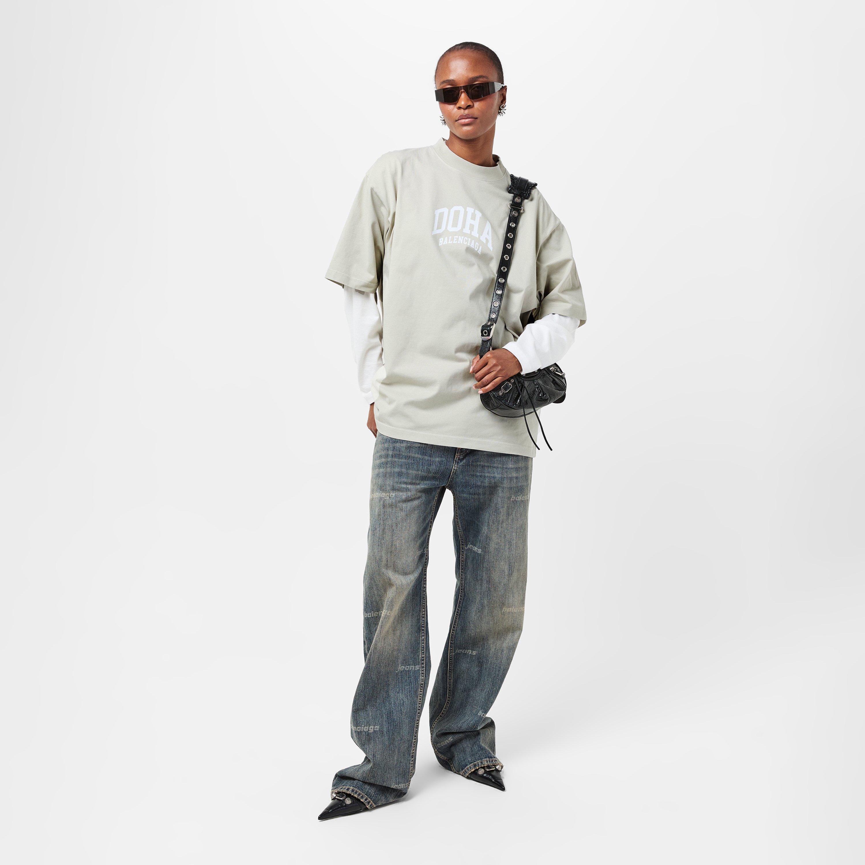 Shell/White - Balenciaga - Women's Regular Fit T-Shirt - 6